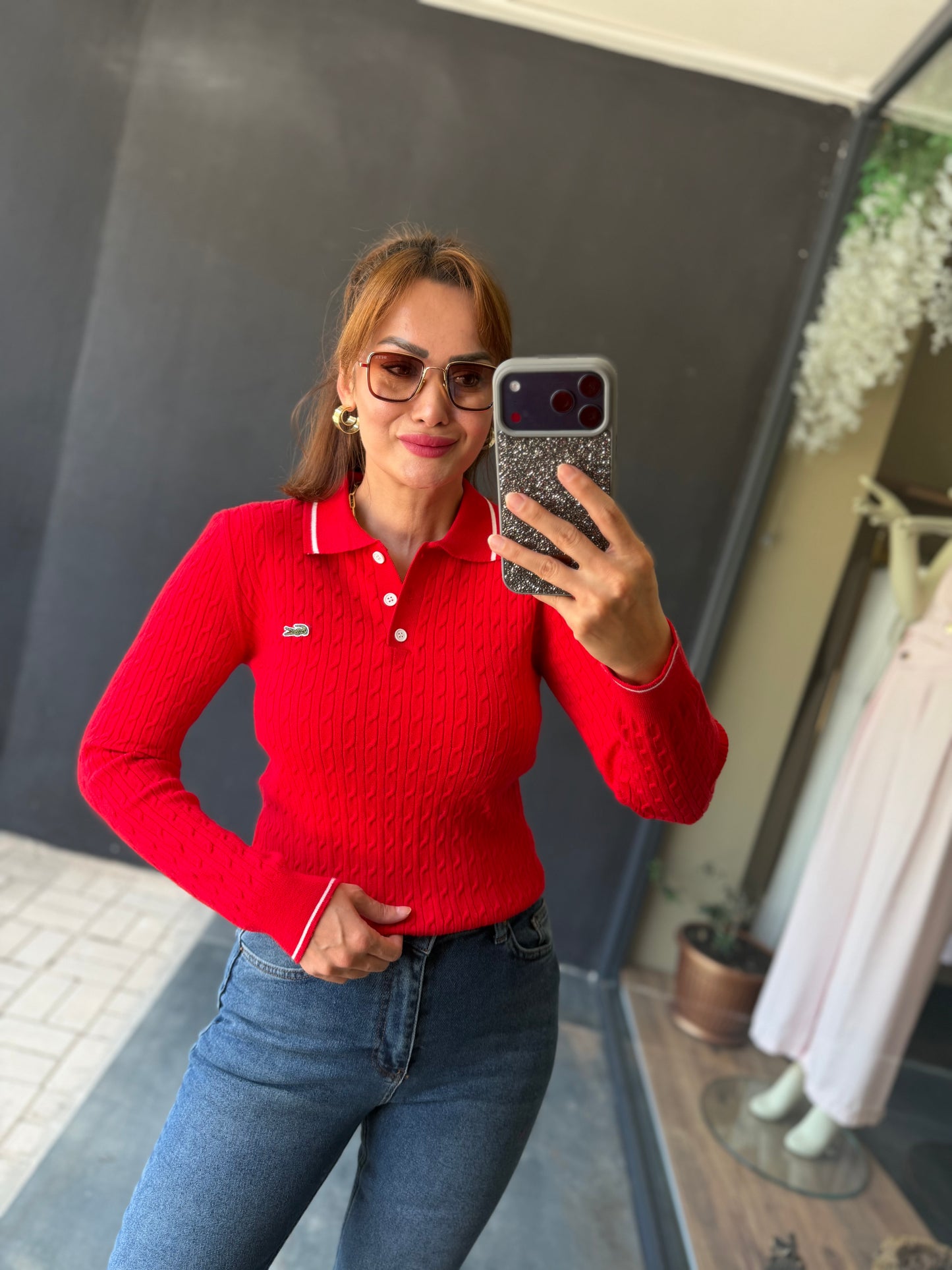 Mirelle Kırmızı Polo Yaka Triko