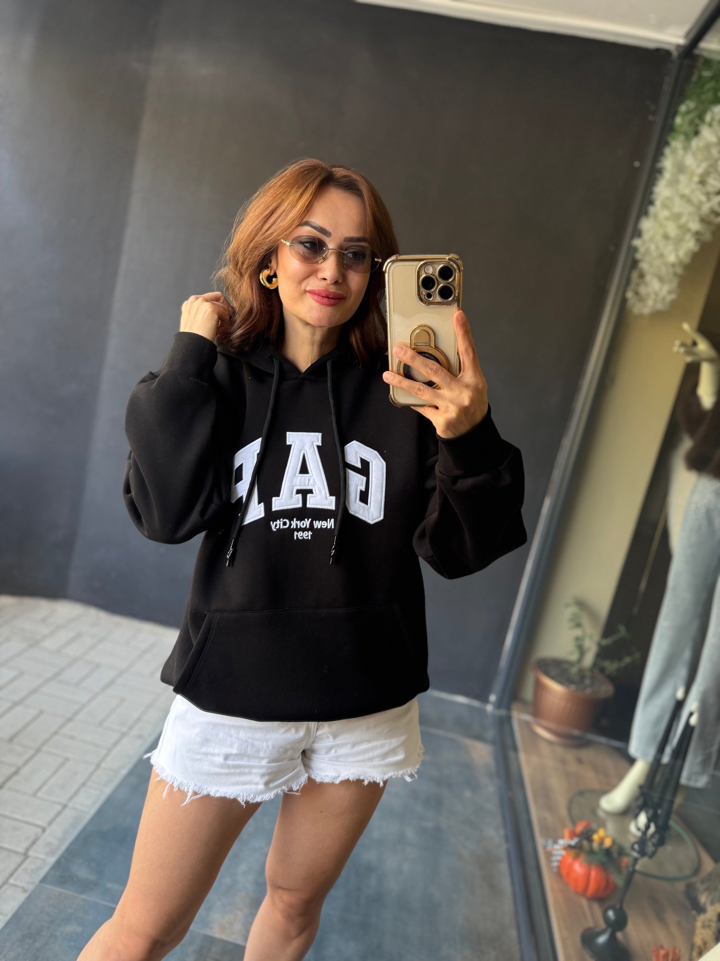 Muvy Siyah Kabartmalı Gp Sweatshirt