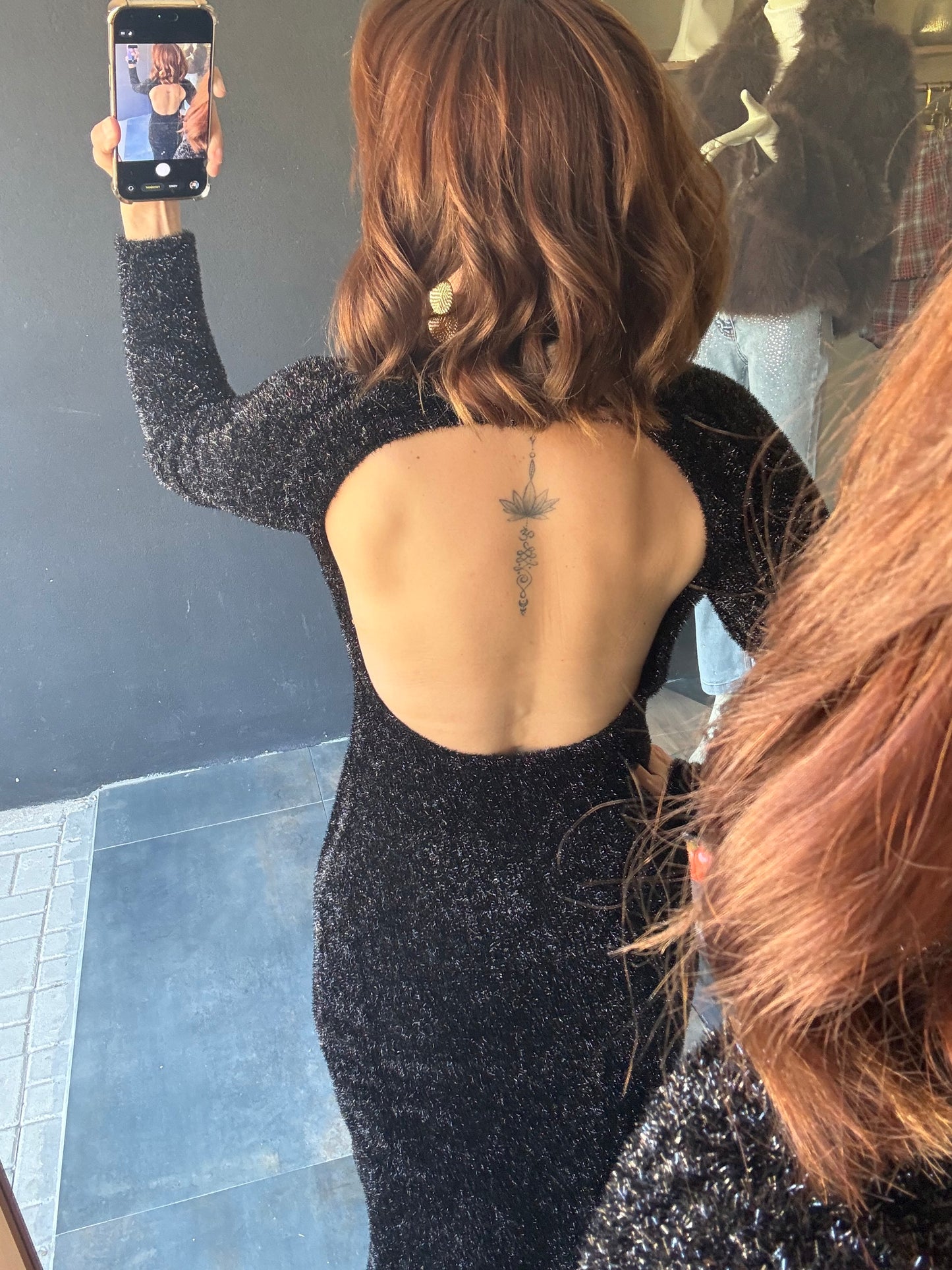 Jewel Siyah Simli Maxi Elbise