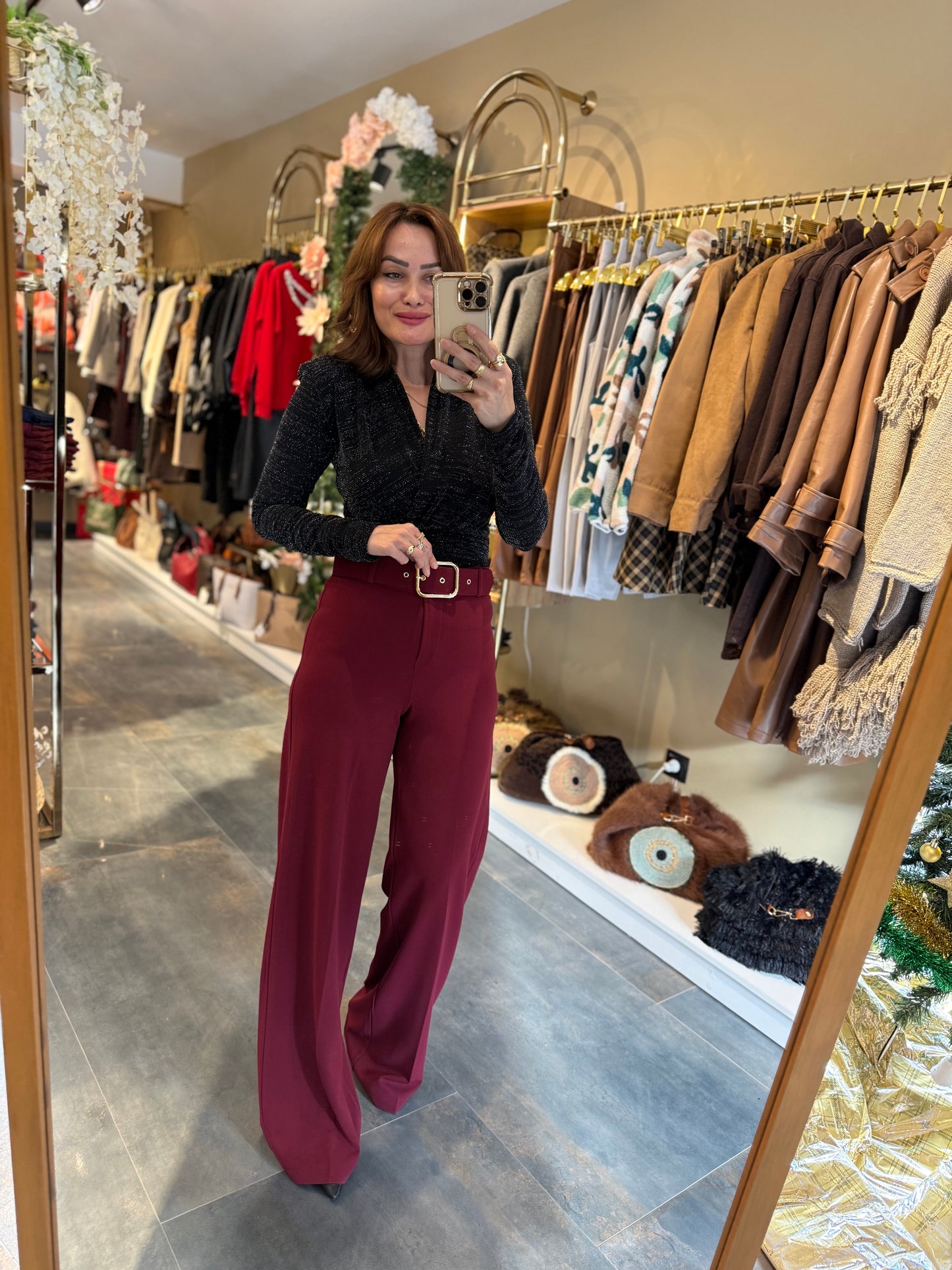 Moremos Bordo Kemerli Pantolon