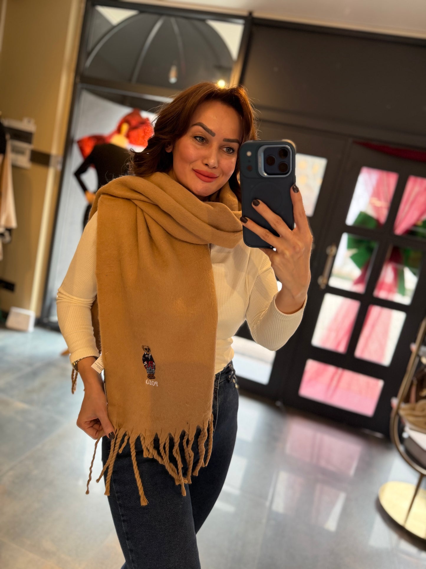 Gustor Camel Peluş Atkı