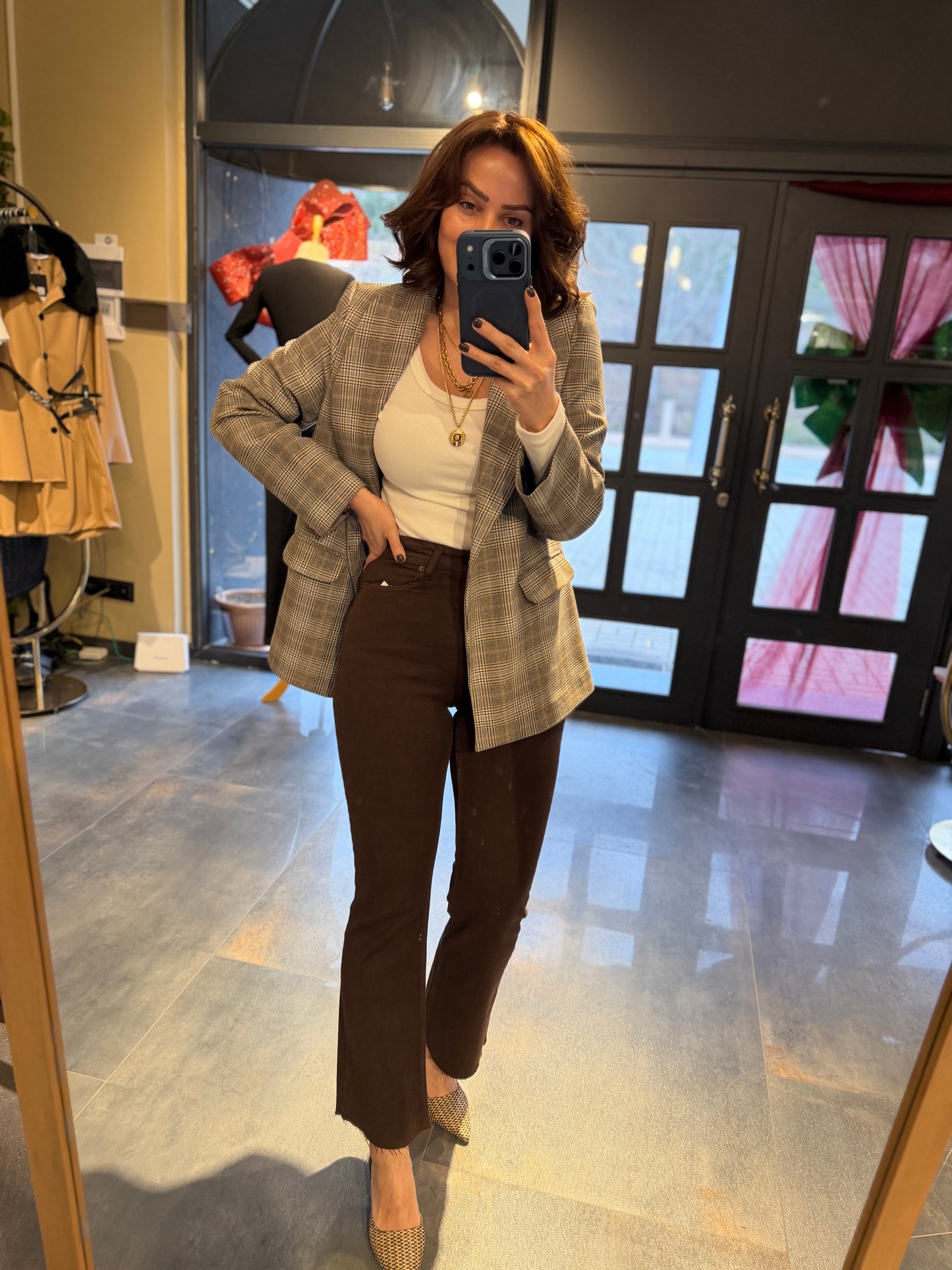 Mavyo Kareli Blazer Ceket