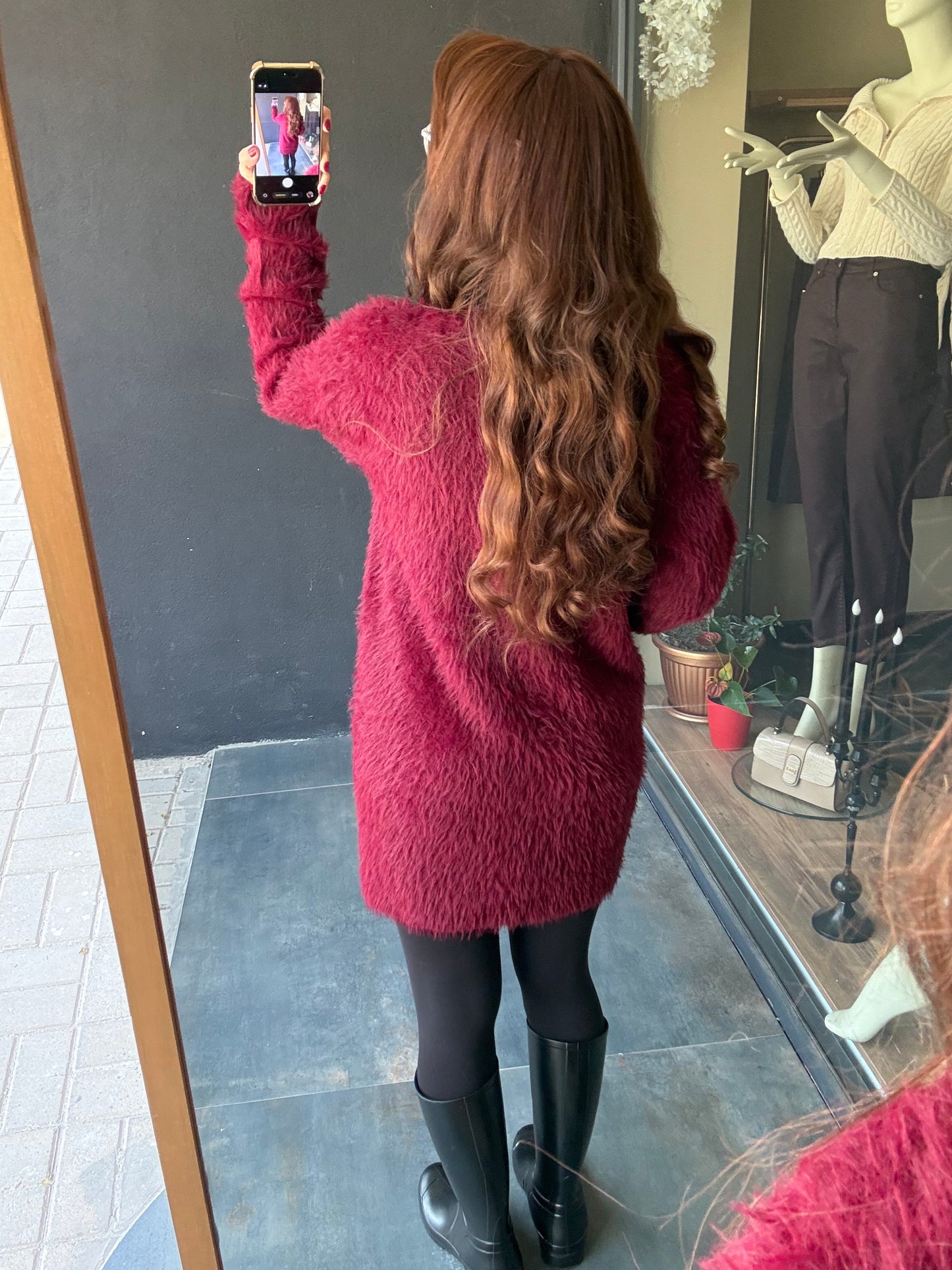 Wouy Bordo Yumoş Hırka