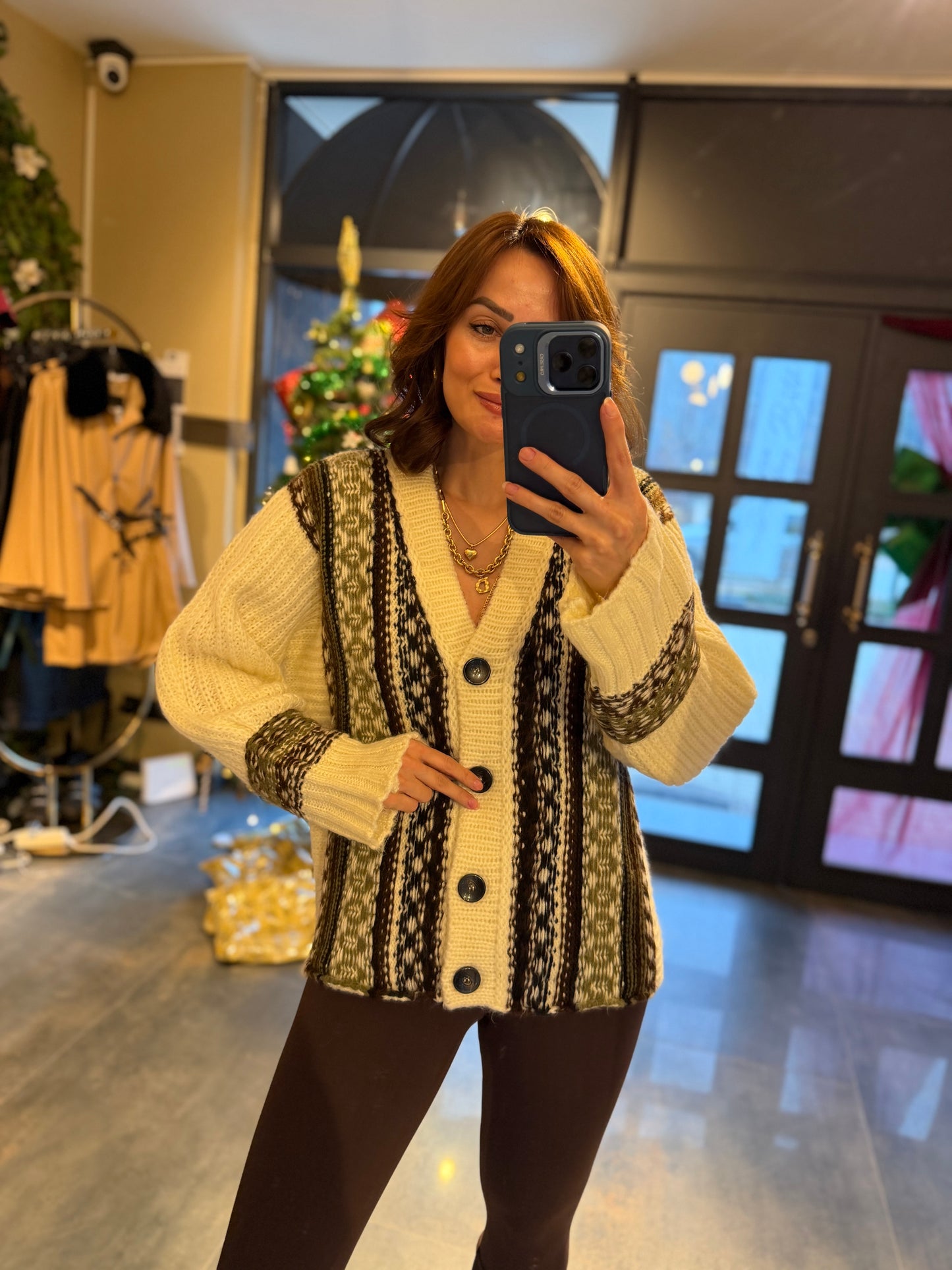 Estas Etnik Desen Hırka