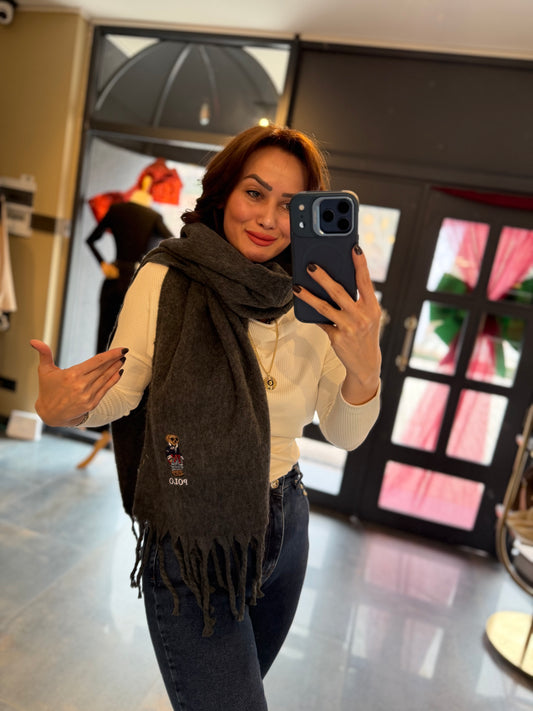 Gustor K.Gri Peluş Atkı