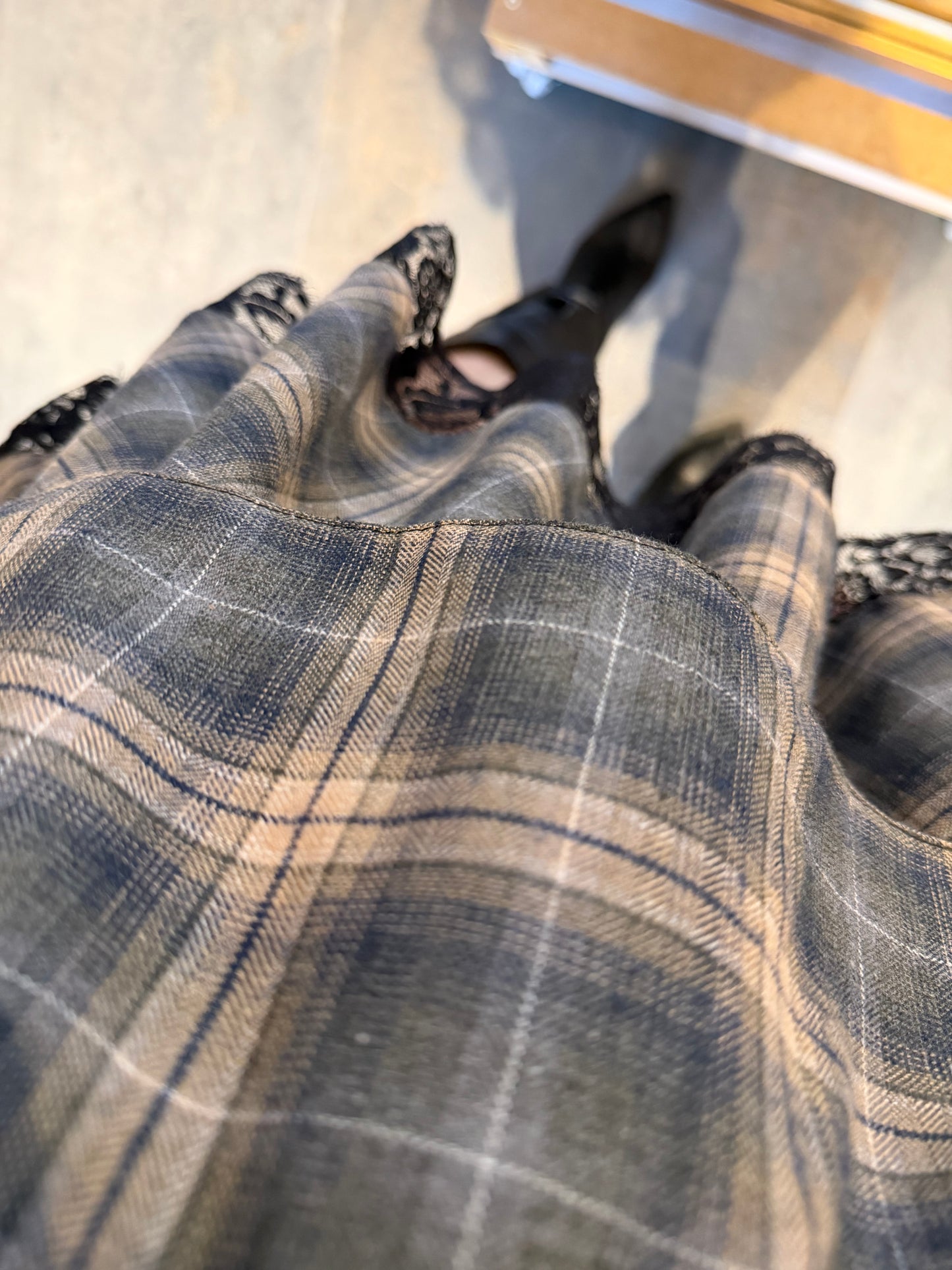 Livin Mavi Kareli Elbise