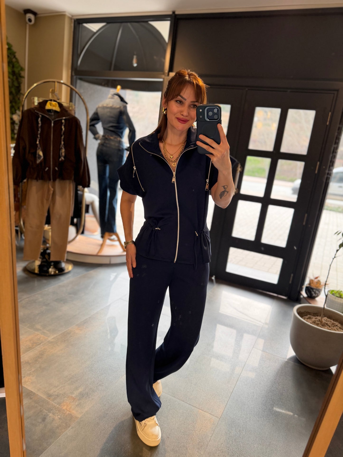 Lume Fermuar Detaylı Lacivert Modal Takım