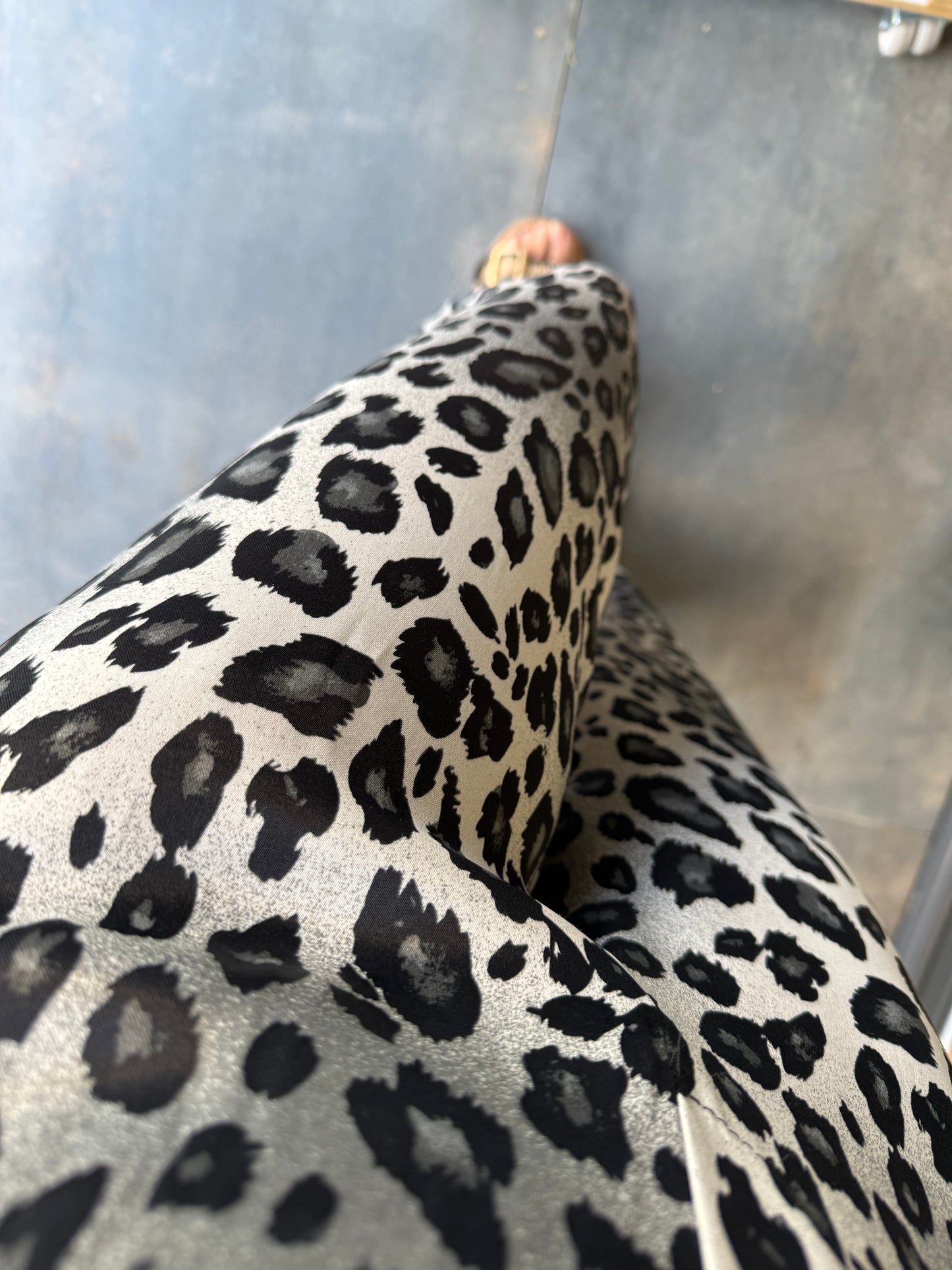 Virna Siyah/Beyaz Leopar Pantolon