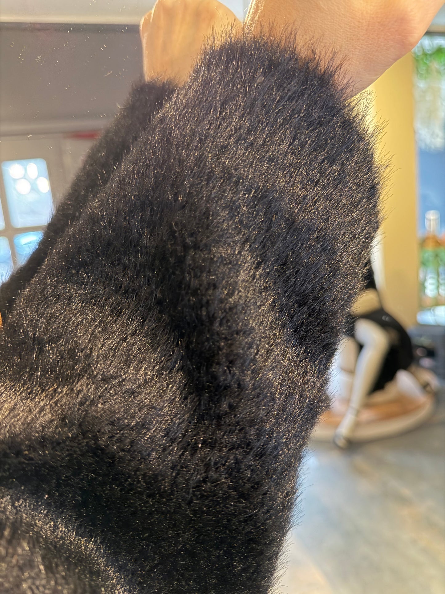 Alora Siyah Astarlı Kürk Mont