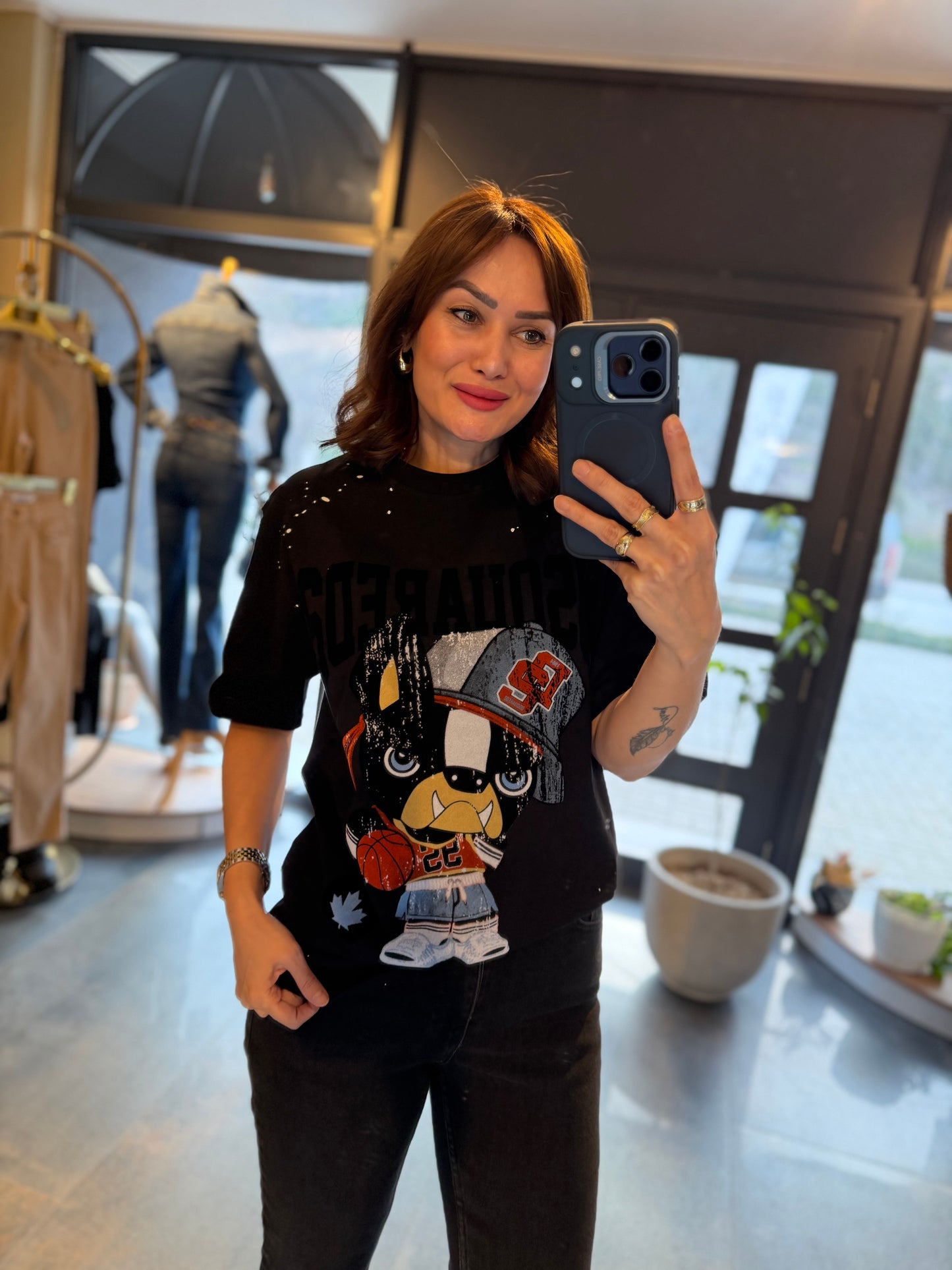 Ayhans Siyah Unisex Pamuk T- Shirt