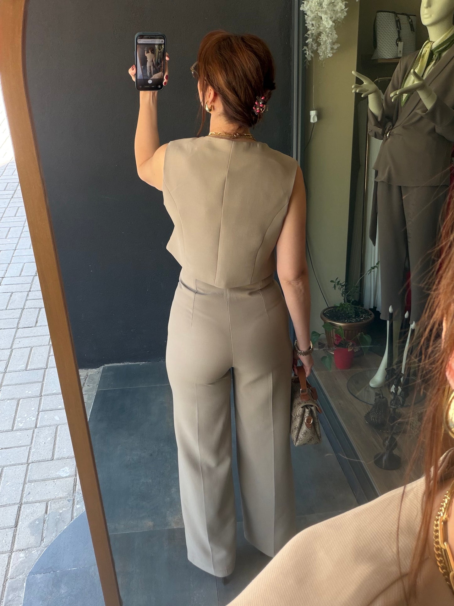 Magra Taş Rengi Yelek & Pantolon Takım