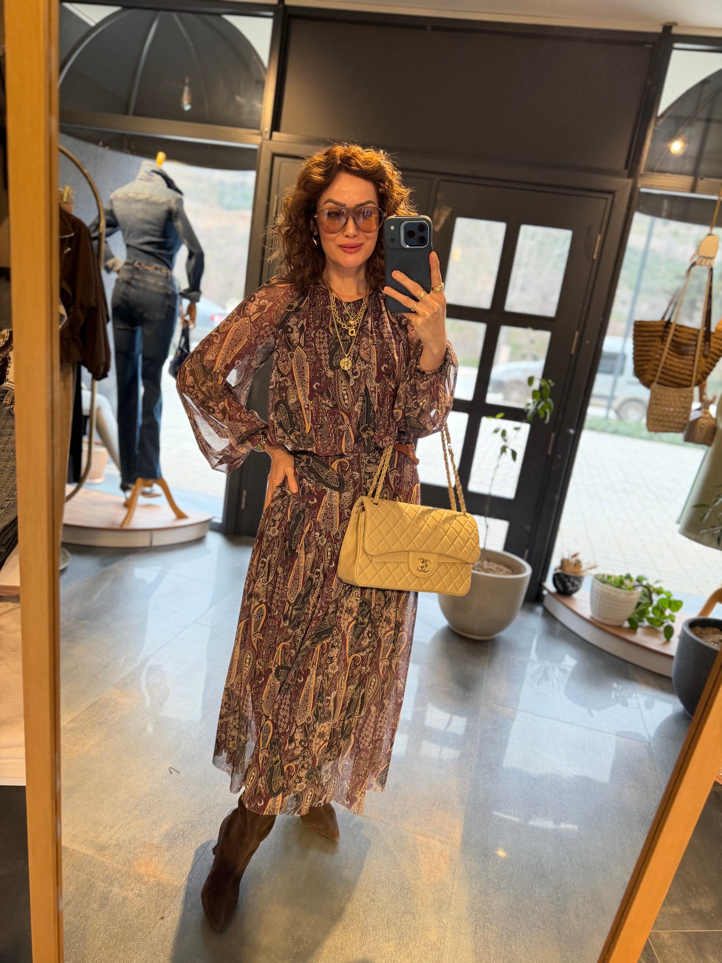 Write Vintage Etnik Şifon Takım