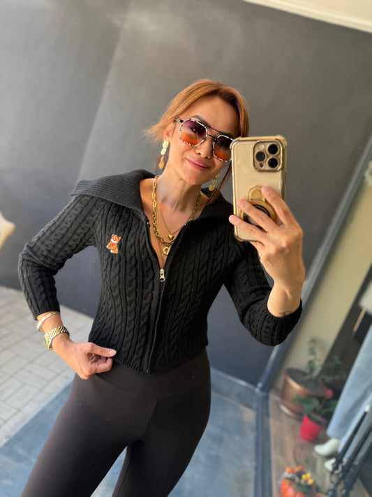 İkonic Siyah Teddy Hırka