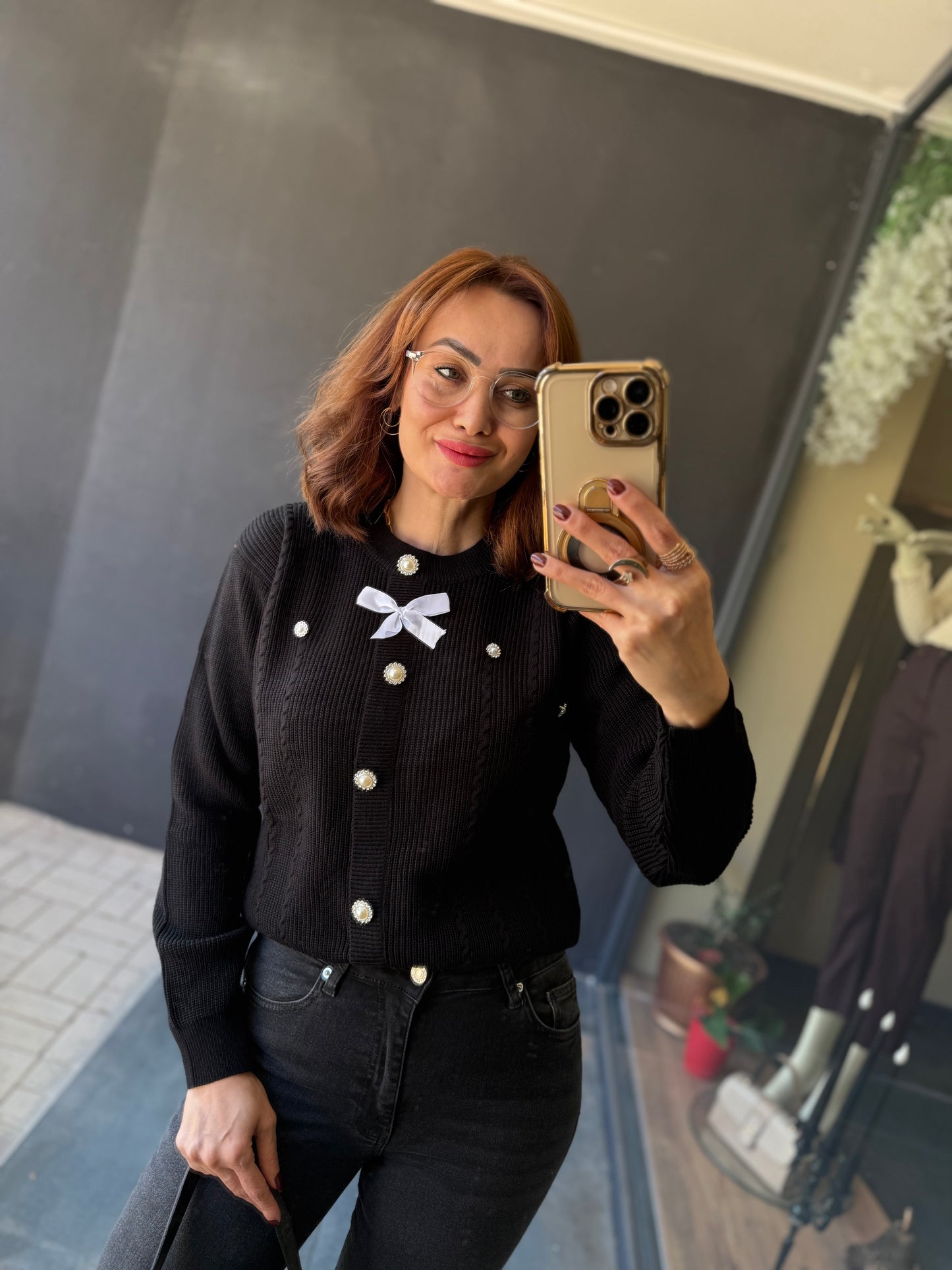 Sayanor Siyah Örme Bluz