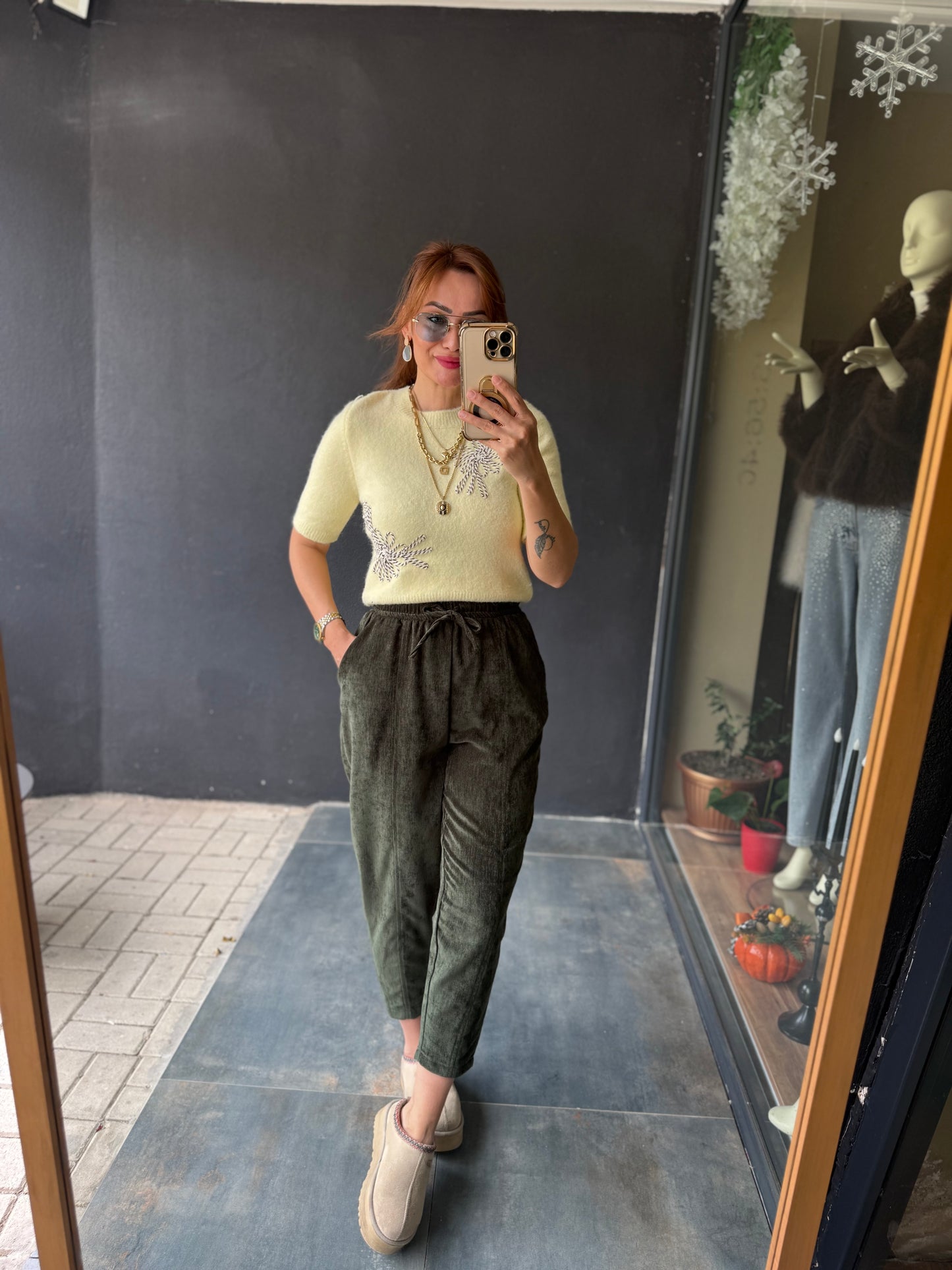 Sorry Haki Kadife Pantolon