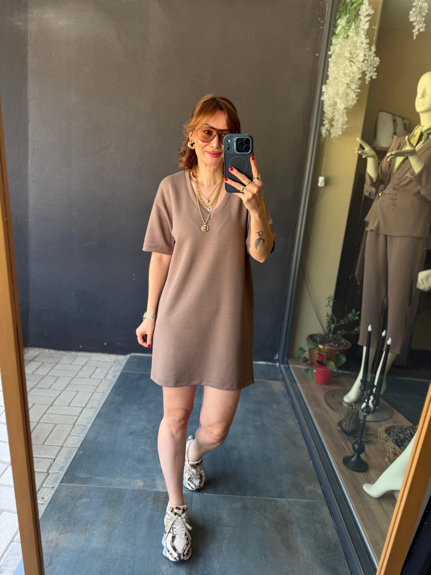 Wear Kahve Basic Elbise