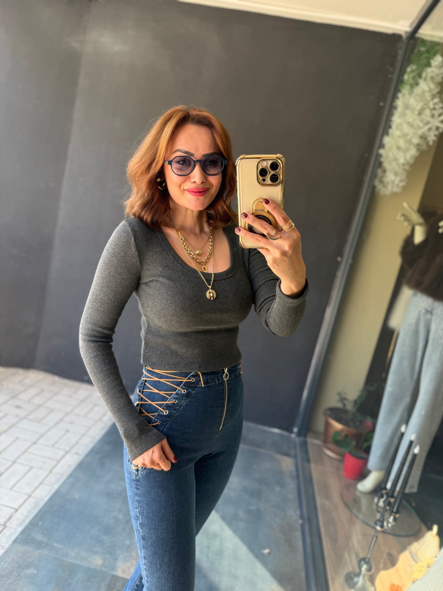 Hayko Gri Basic Bluz