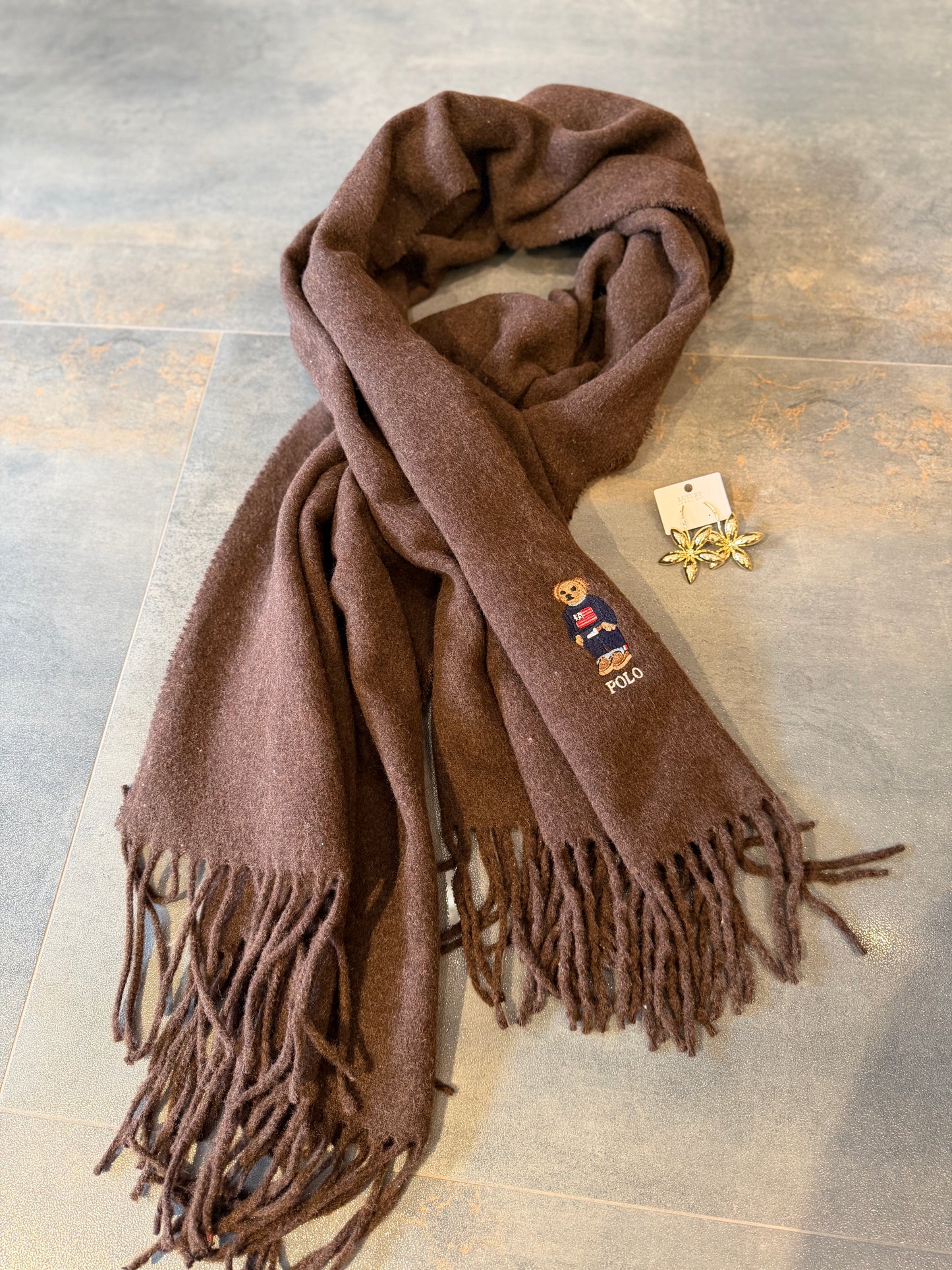 Gustor Kahverengi Peluş Atkı