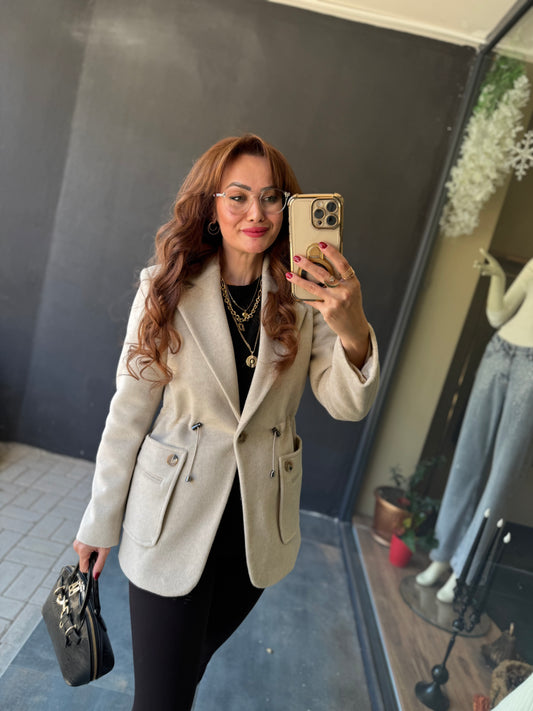 Candy Bej Kaşmir Ceket