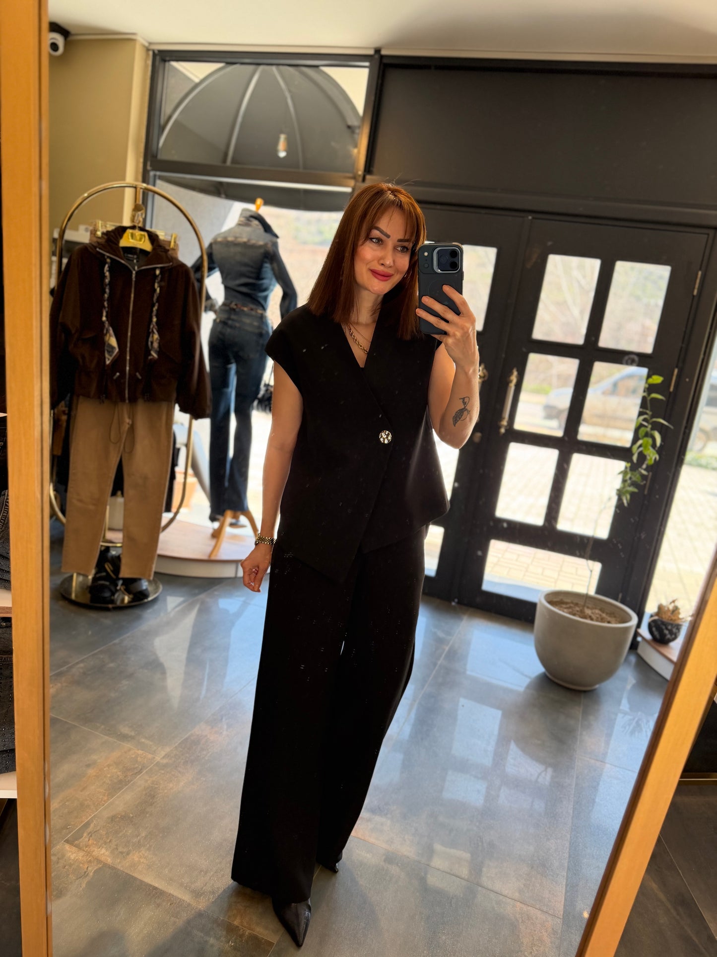 Miley Maskülen Siyah Krep Takım