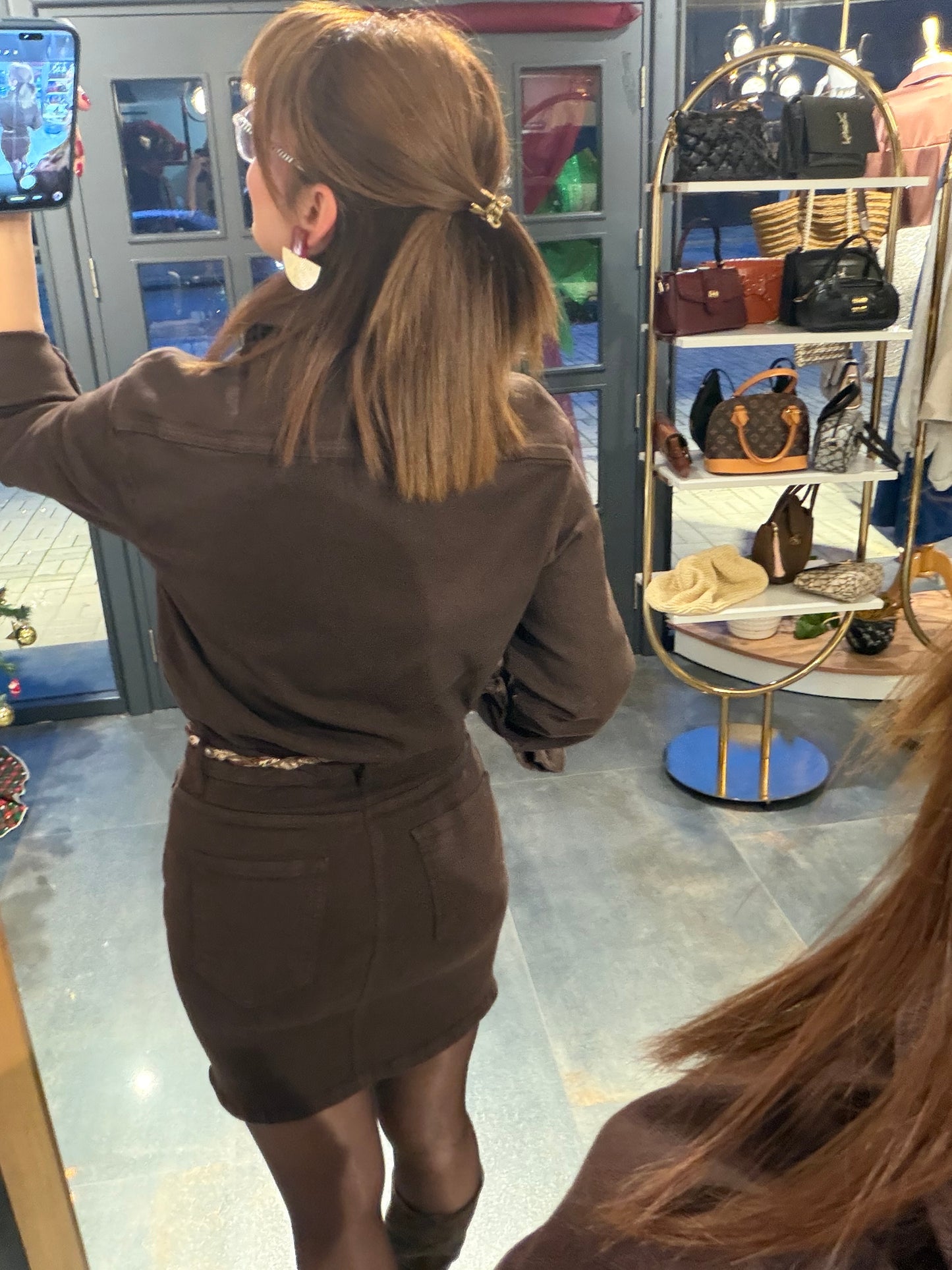 Xlove Kahve Toparlayıcı Jean Elbise