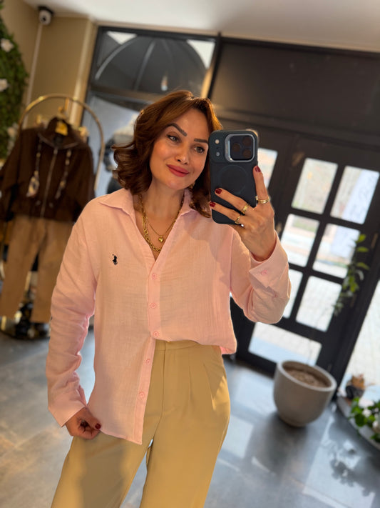 Rent Pembe Müslin Gömlek