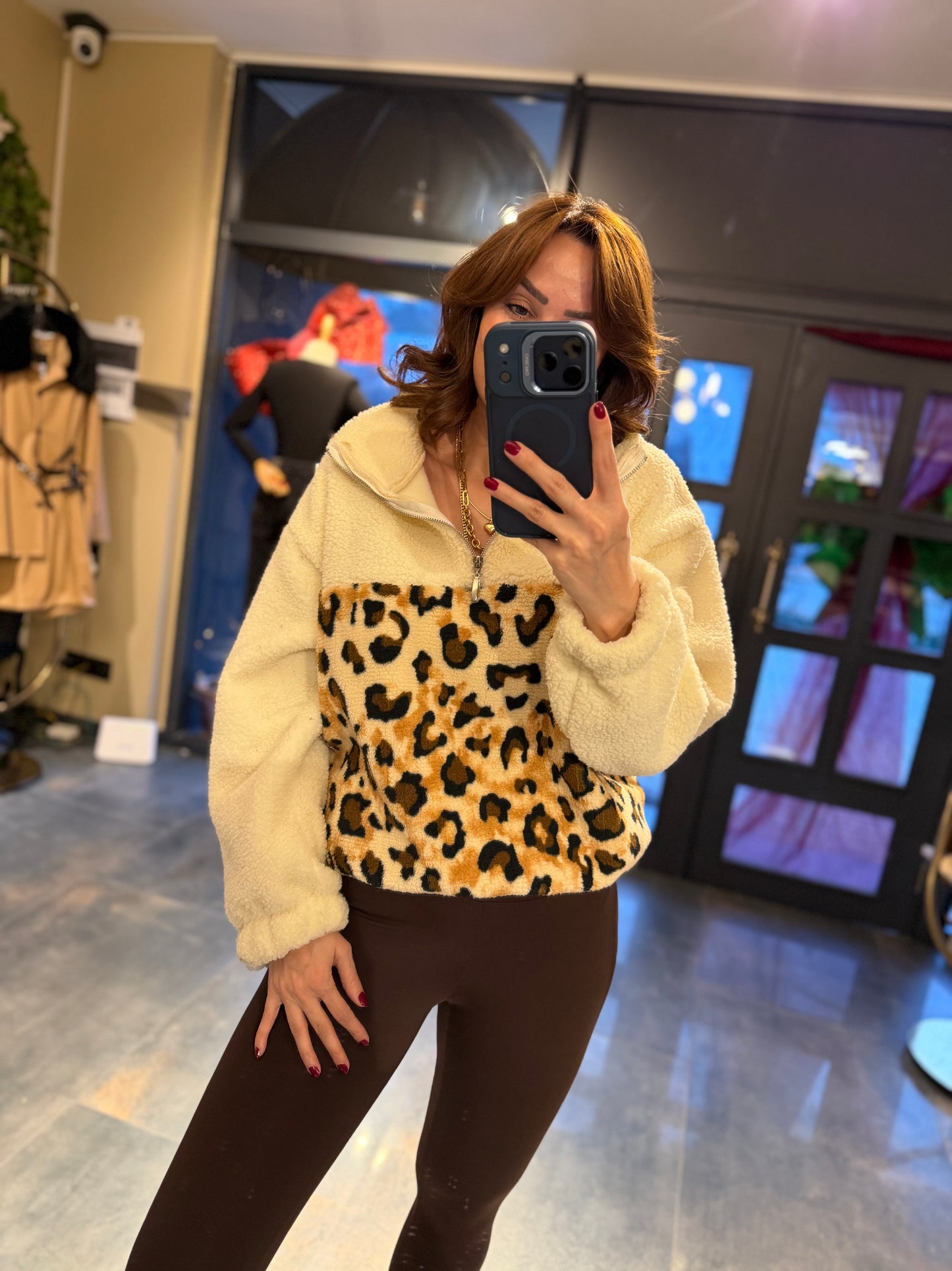 Mzr Leopar Peluş Sweat