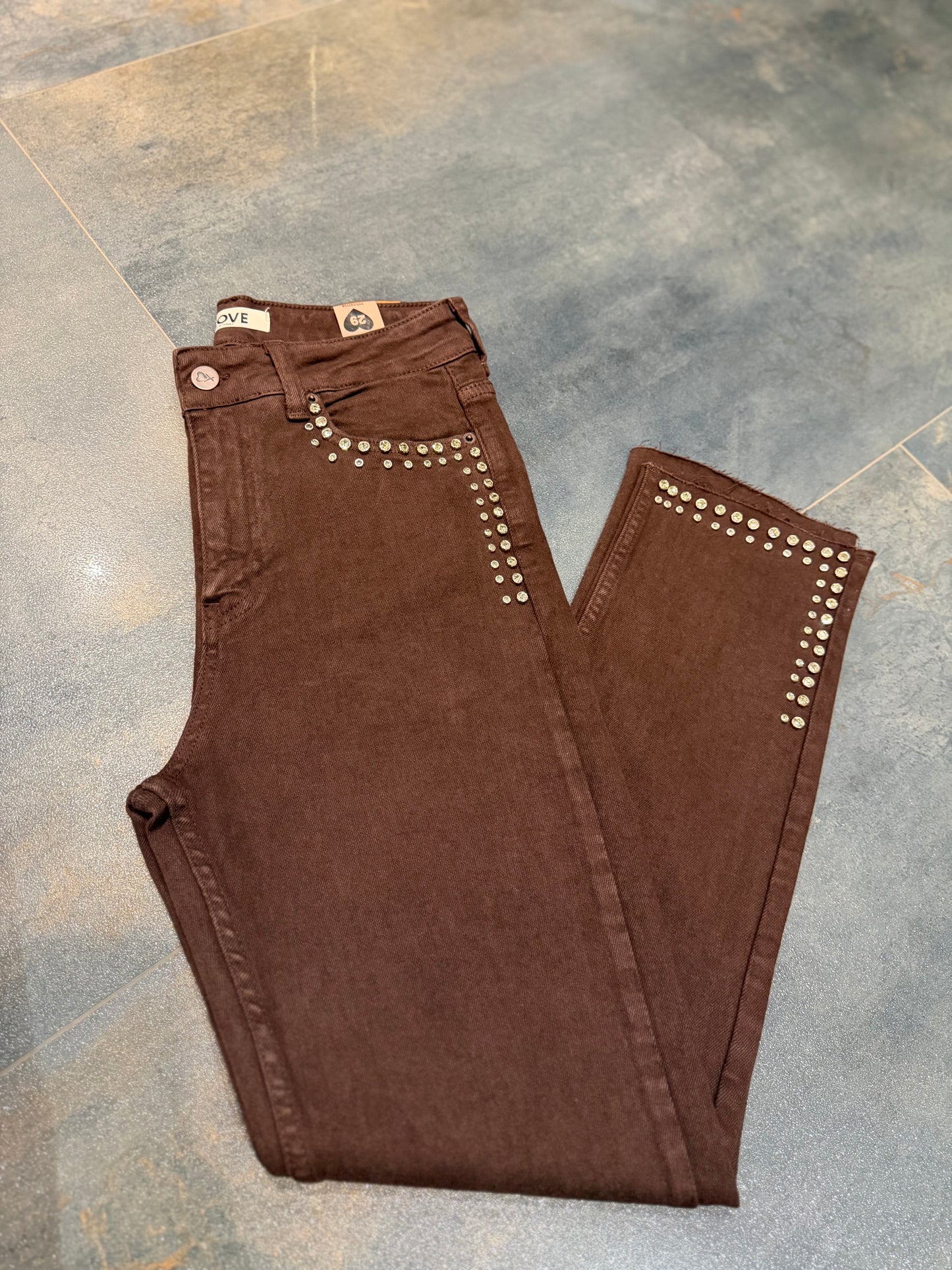 Xlove Kahve Çift Taş Jean