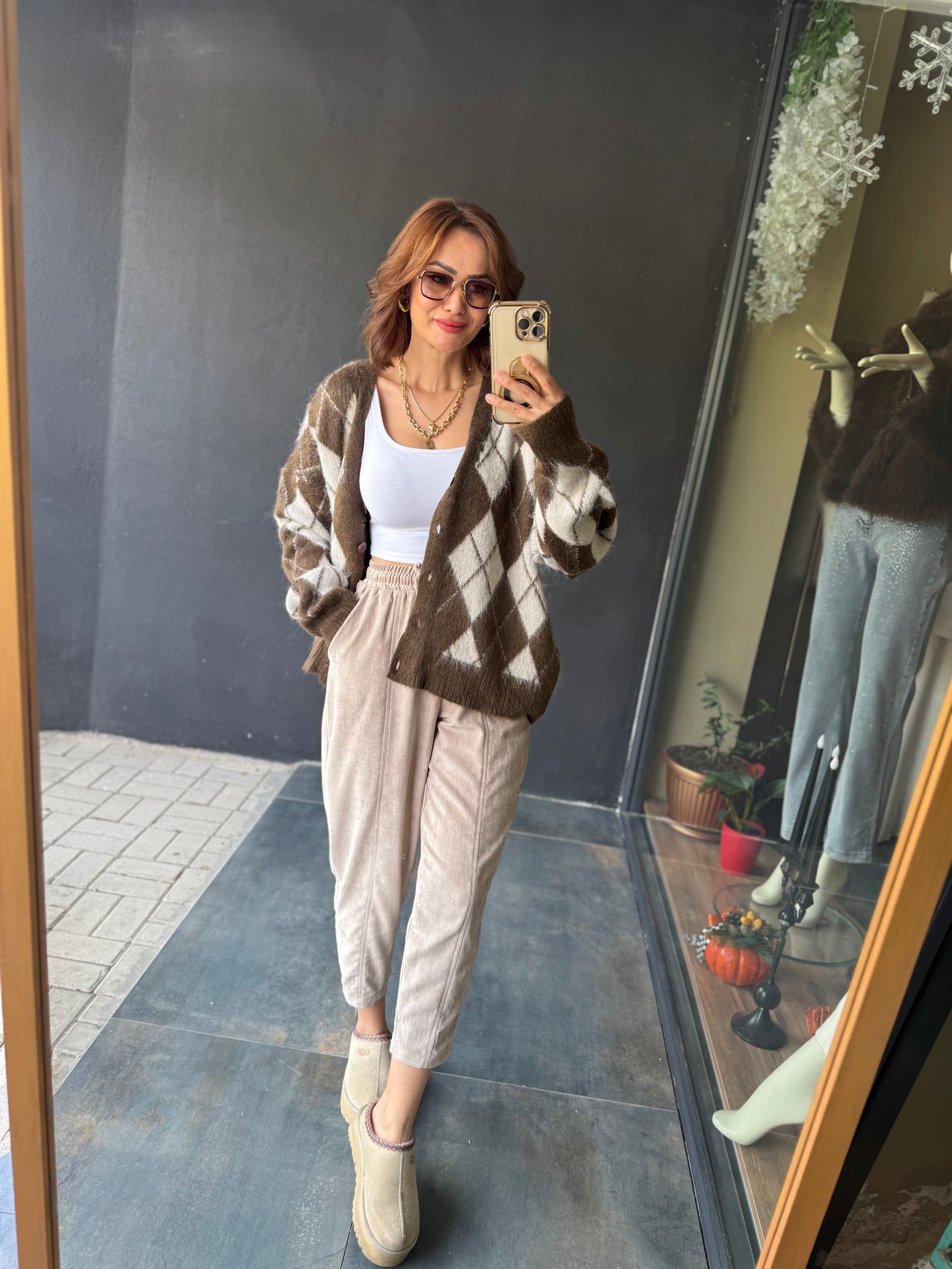 Sory Bej Kadife Pantolon