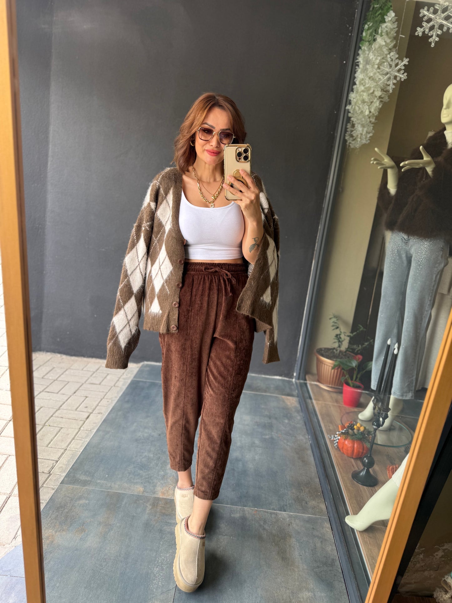 Sory Kahve Kadife Pantolon