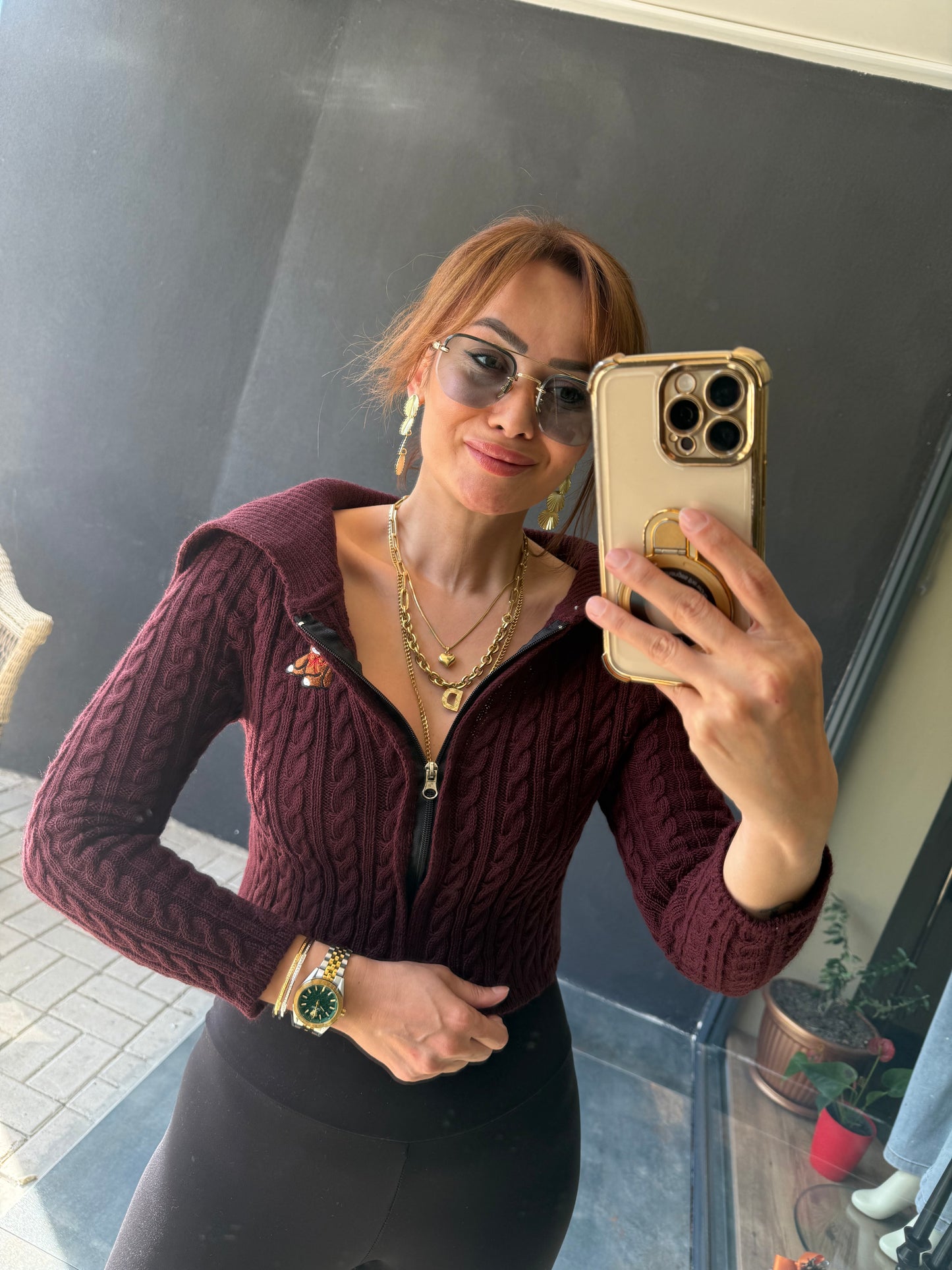 İkonic Bordo Teddy Hırka