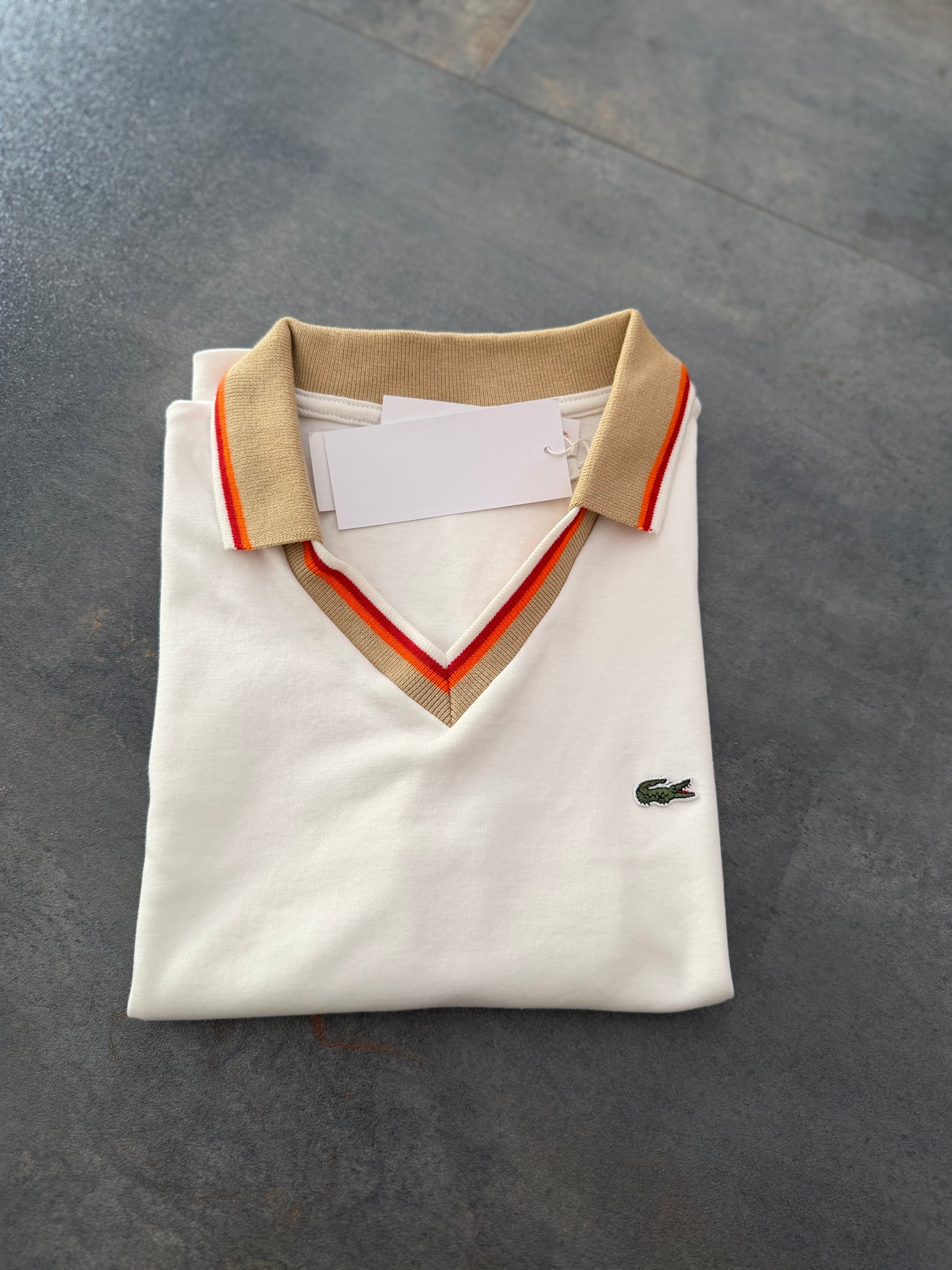 Yakalı Penye Beyaz T-Shirt