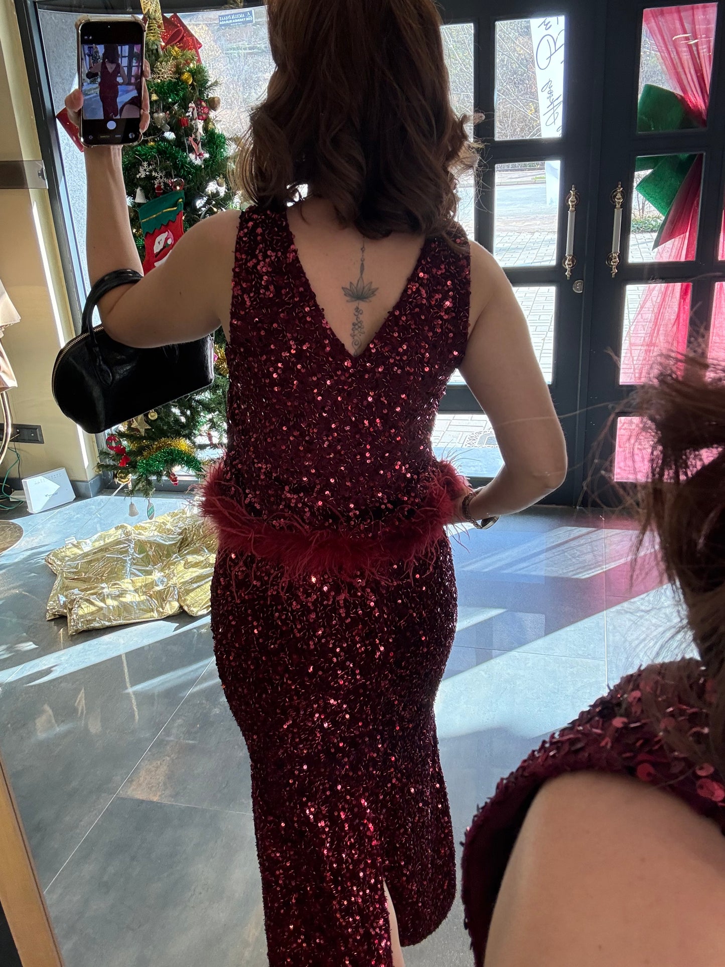 Nira Bordo Pullu Etek & Bluz Takım