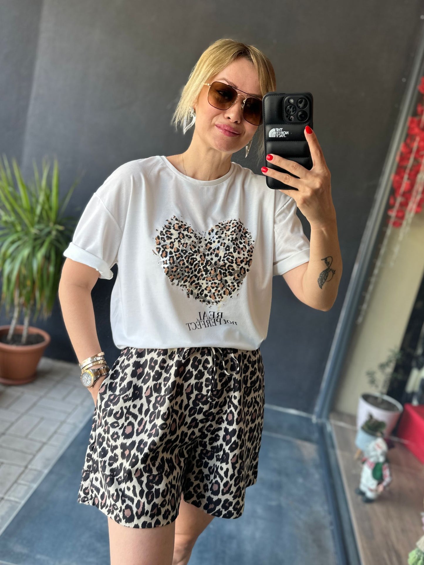 Mzr Leopar Şort /Tshirt Takım