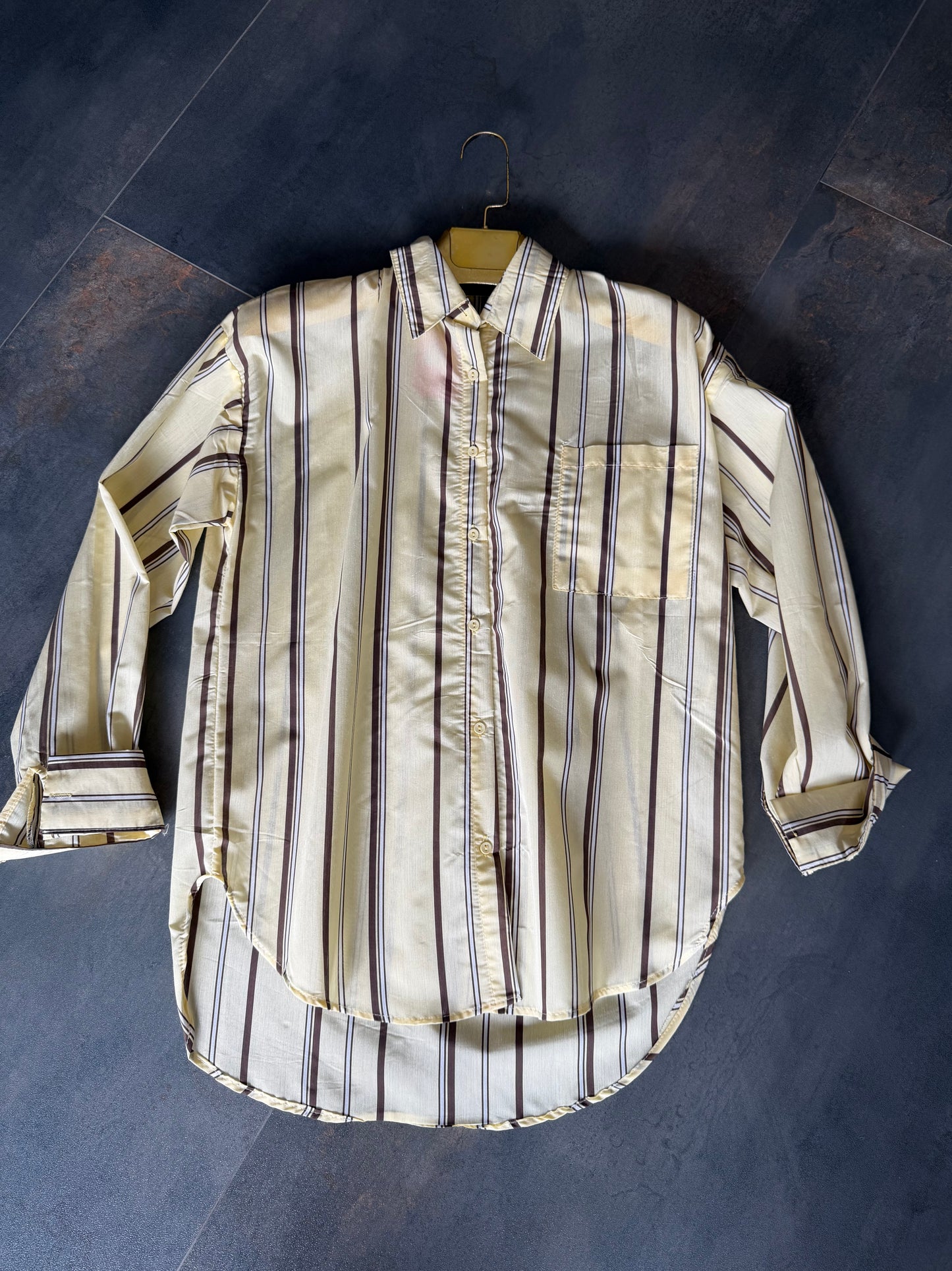 Liora Sarı Poplin Oversize Gömlek
