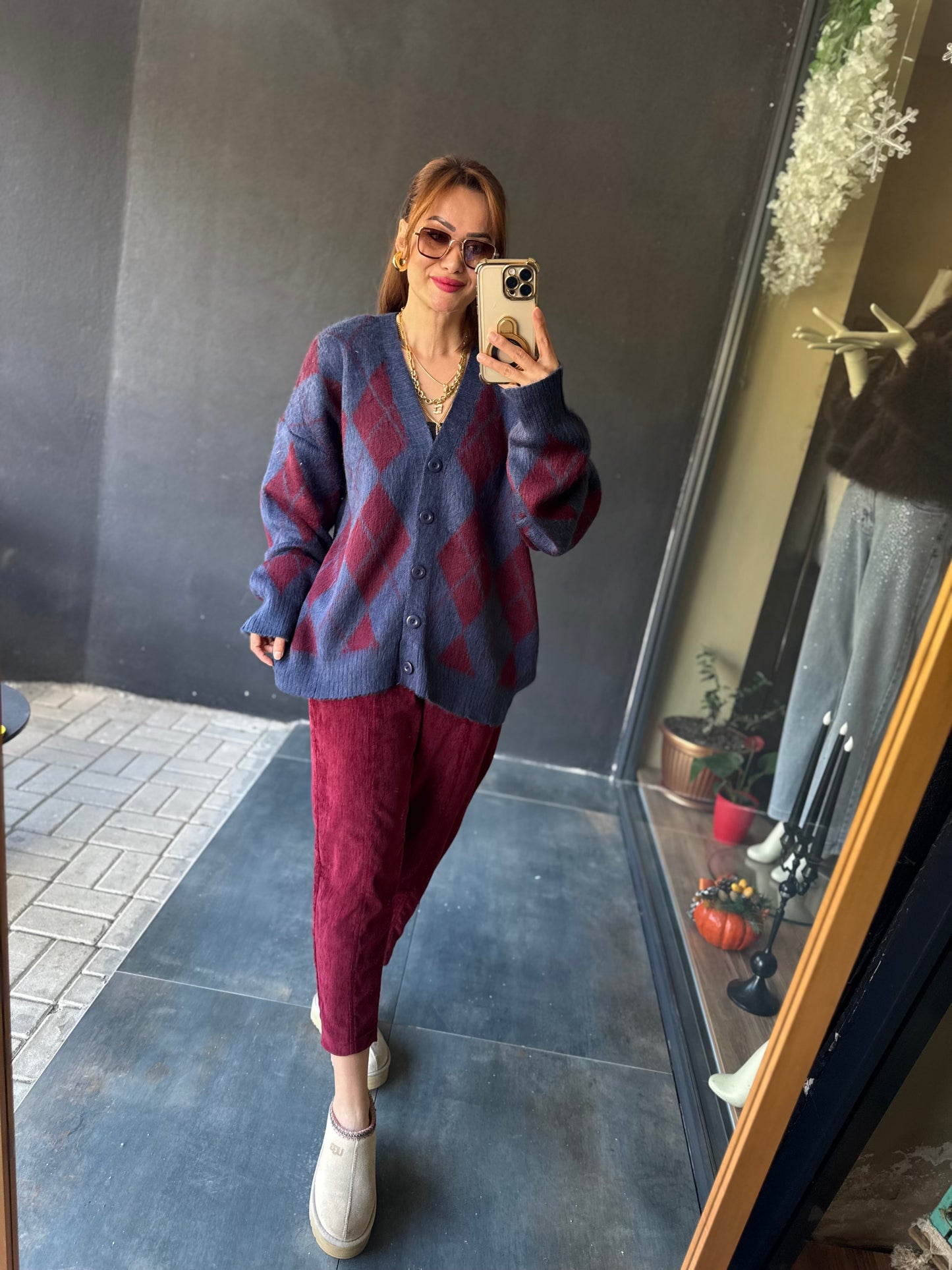 Ruzy Bordo Kaşmir Hırka