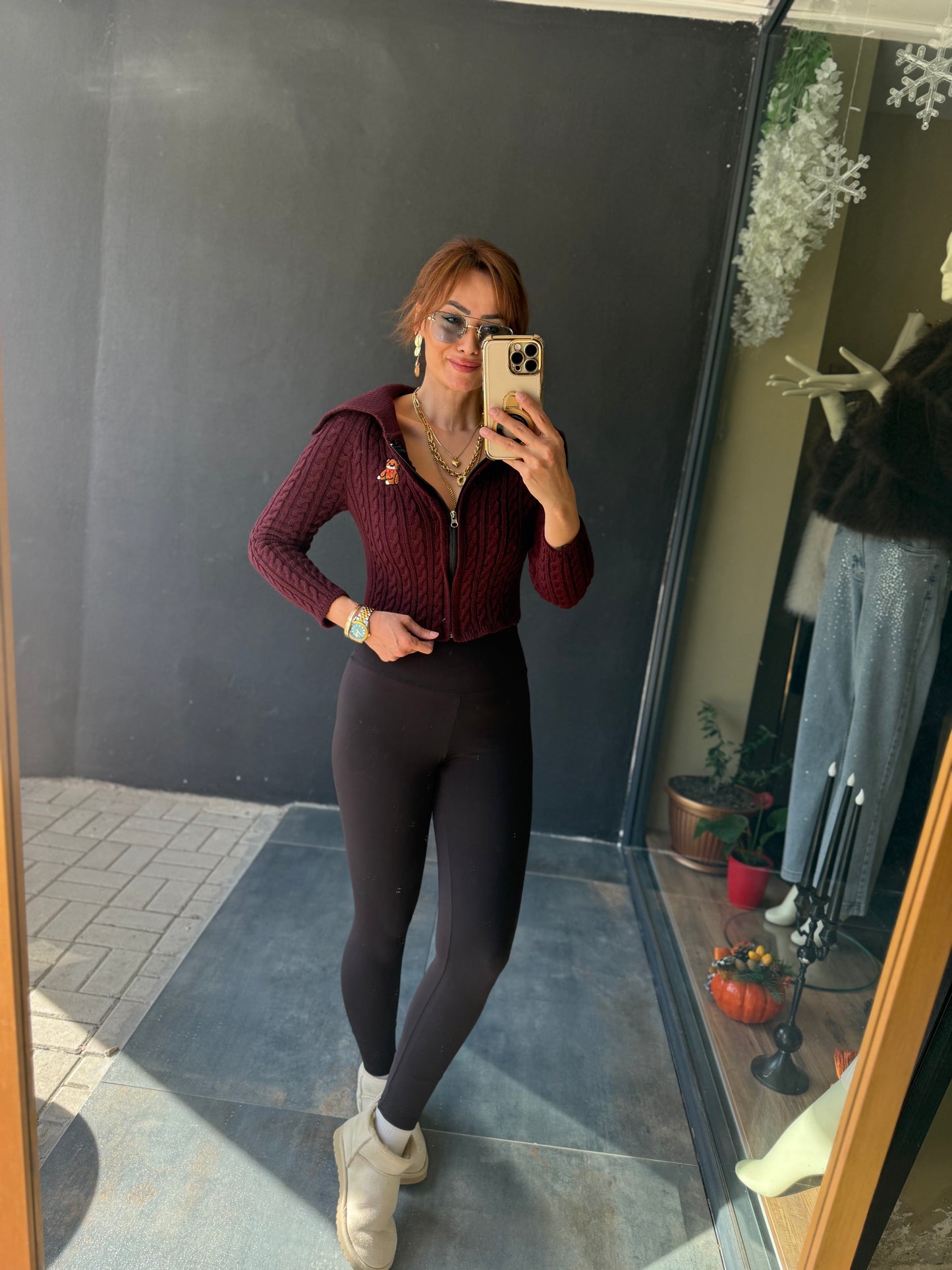 İkonic Bordo Teddy Hırka