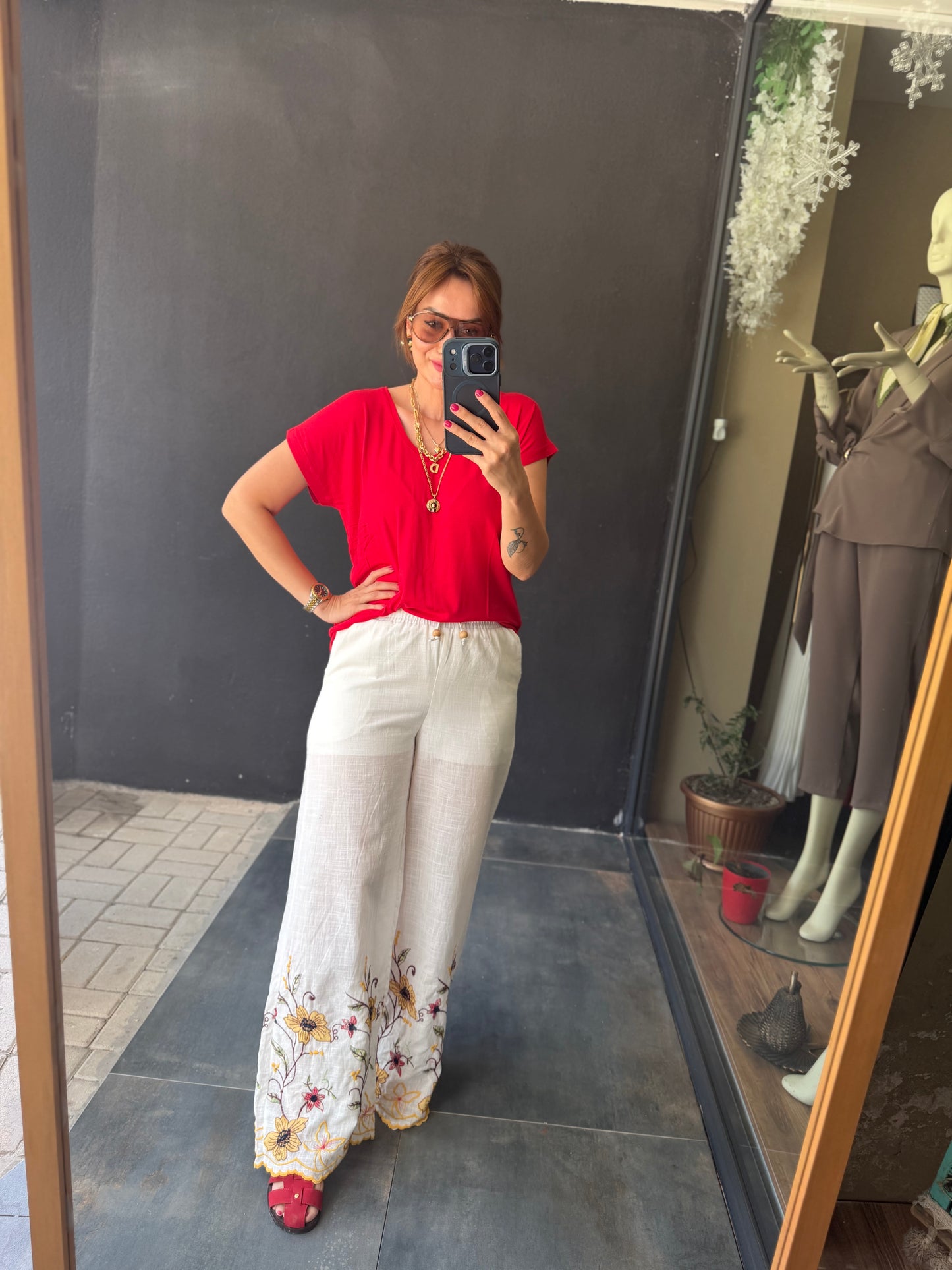 Nakış İşleme Pantolon & T-Shirt Takım