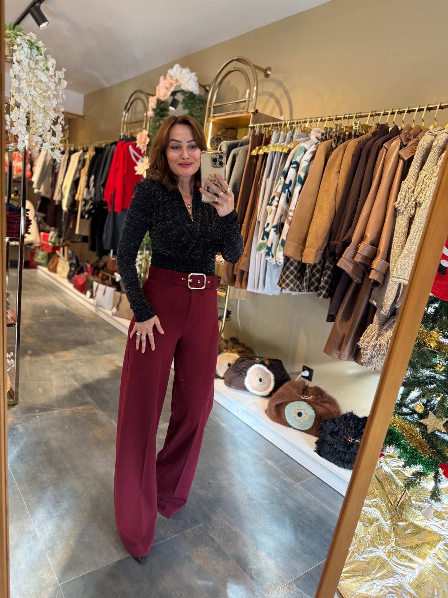 Moremos Bordo Kemerli Pantolon