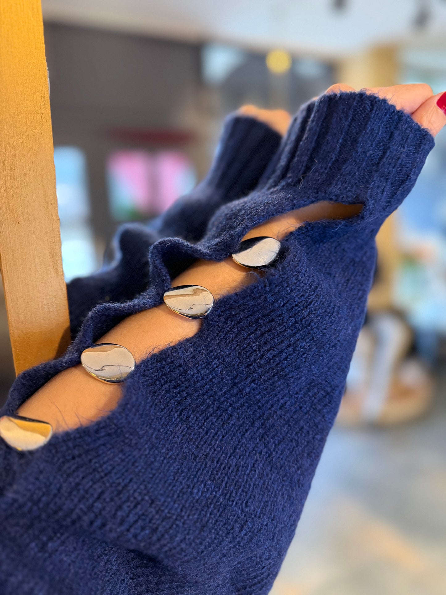 Beky Lacivert Kaşmir Droplu Kazak