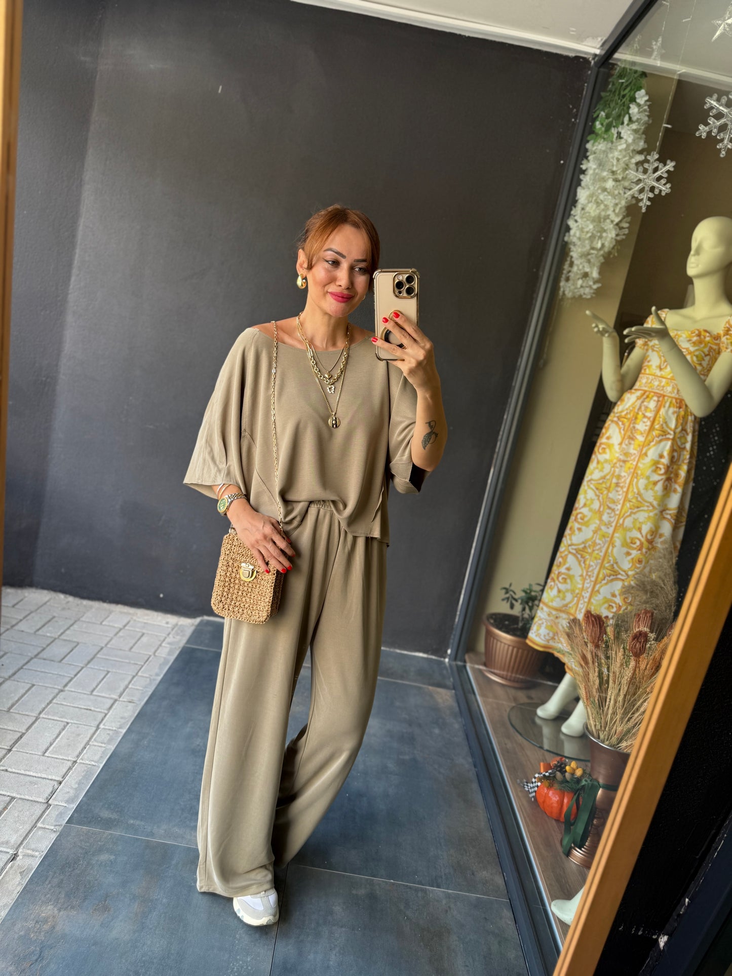 Look Yağ Yeşili Modal Takım