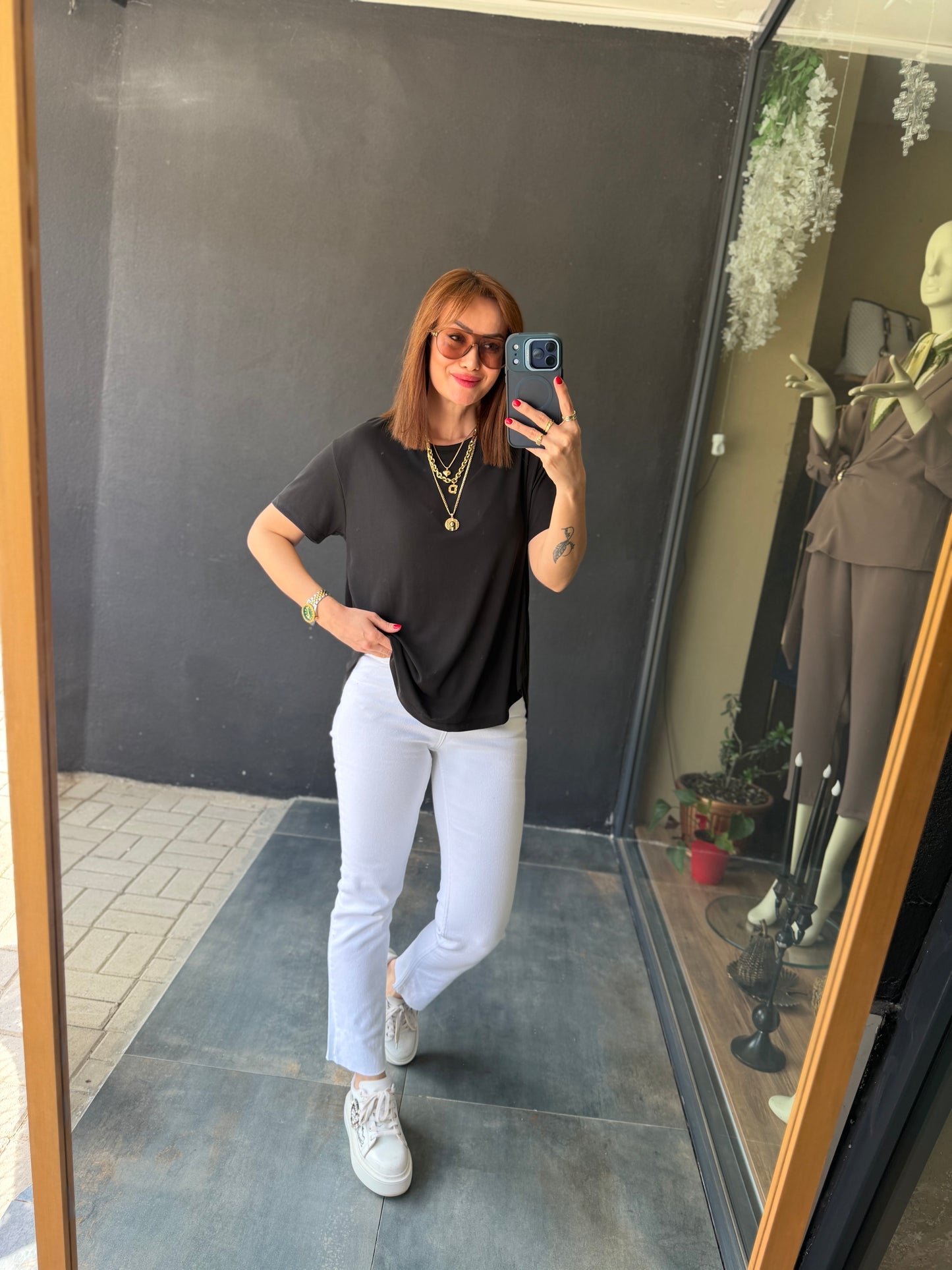 Dark Siyah Modal Basic T-Shirt