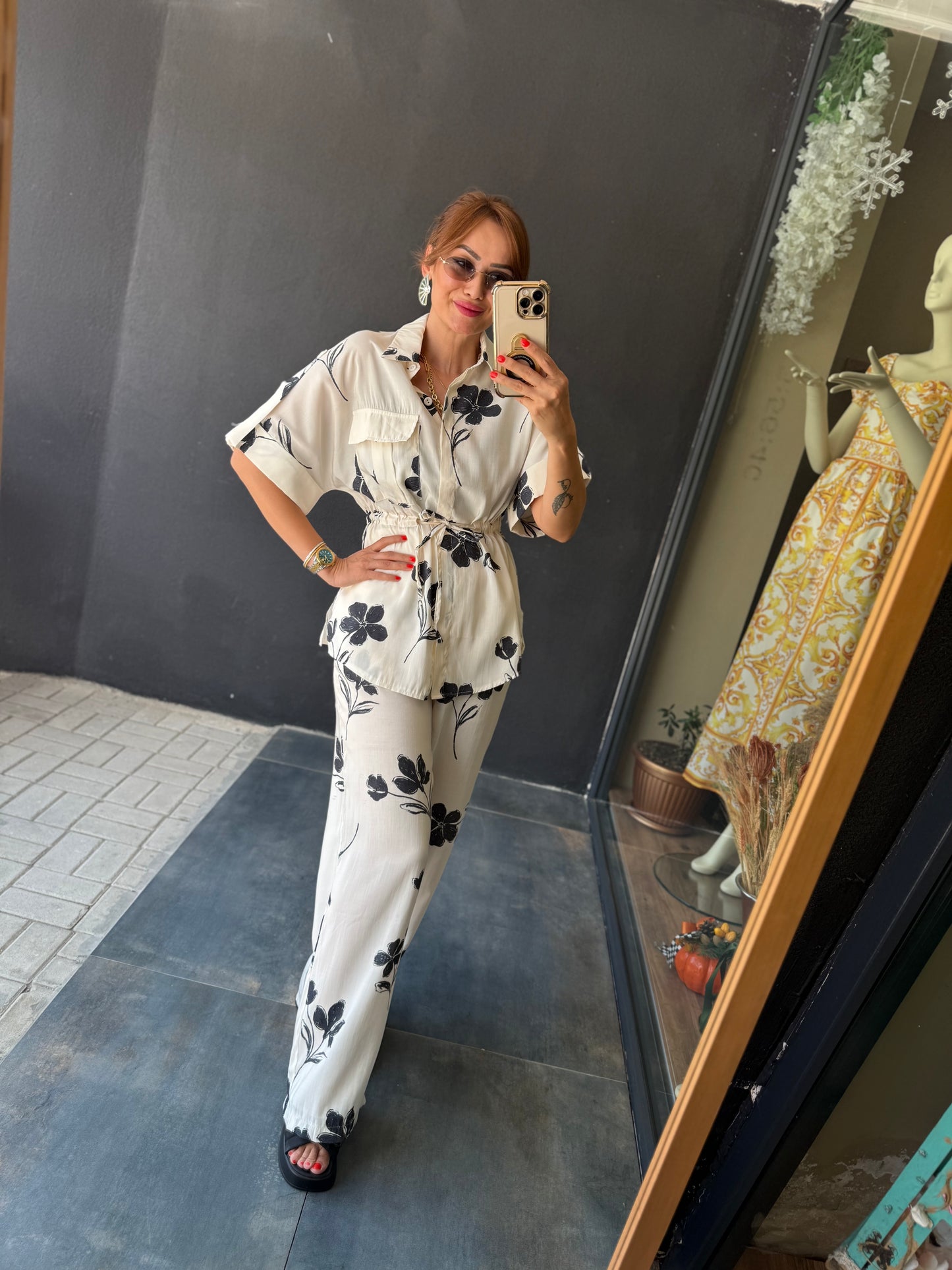 Ateks Pamuklu Gömlek & Pantolon Takım