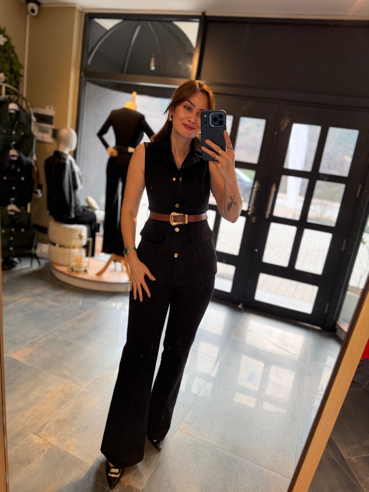 Newstar 4 Siyah Jean Yelekli Takım