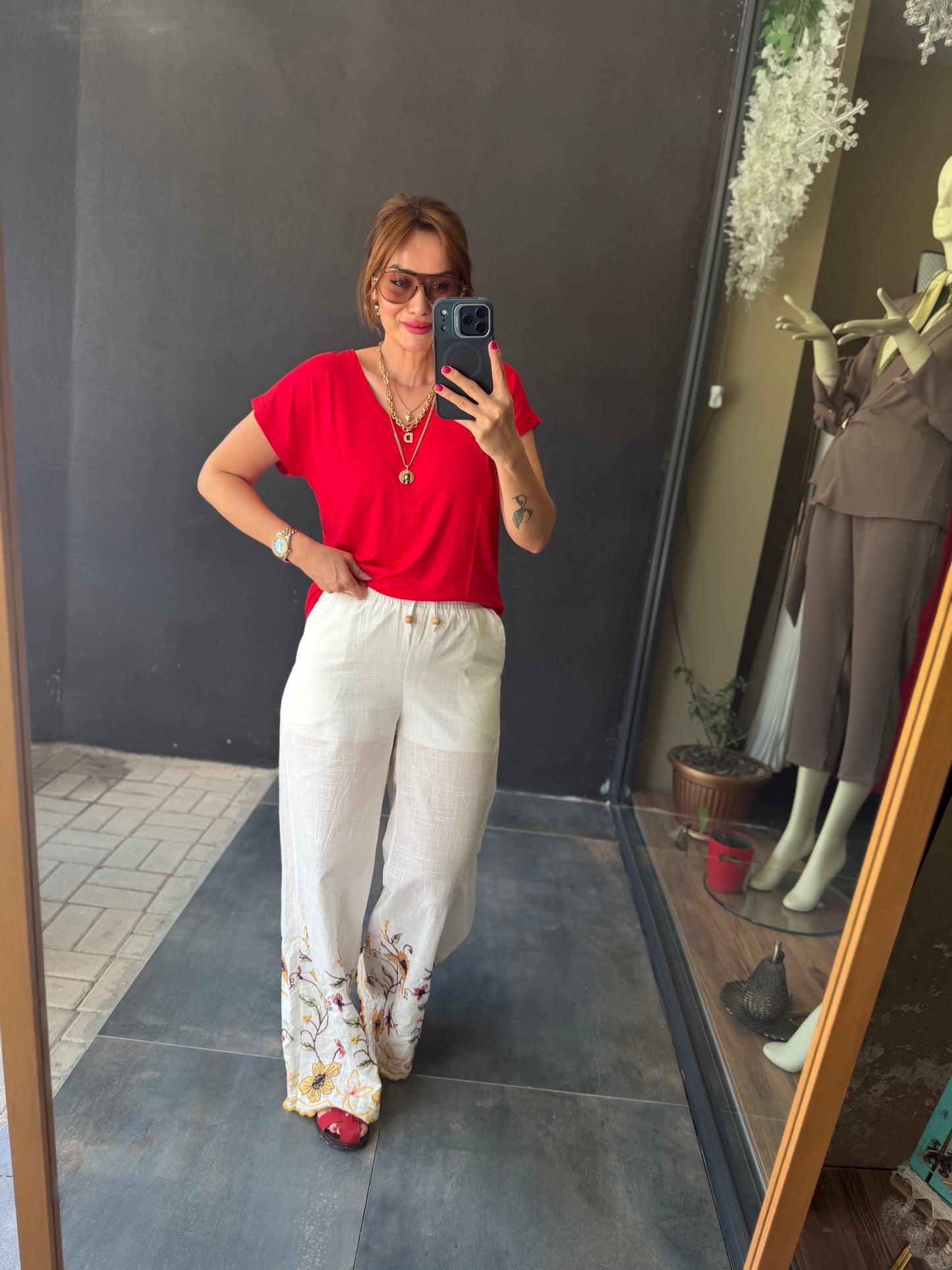 Nakış İşleme Pantolon & T-Shirt Takım