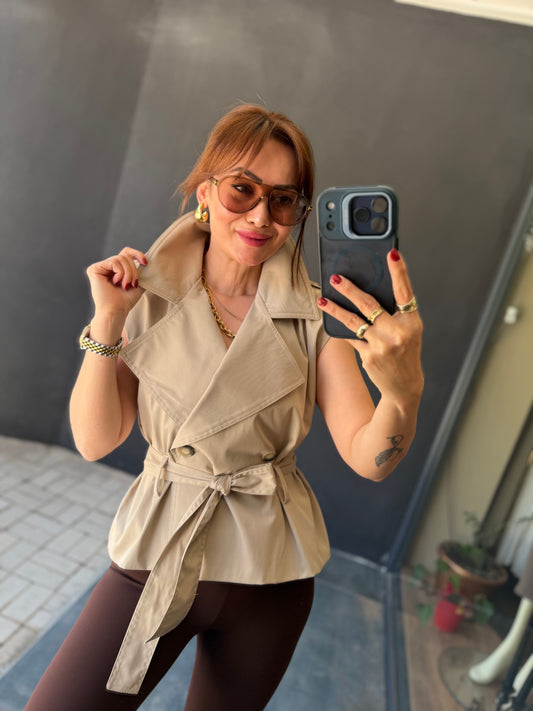 Darty Bej Kuşaklı Yelek