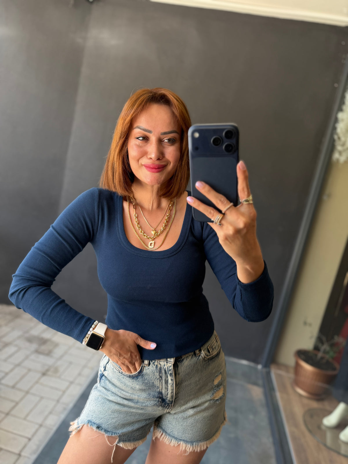 Norevia Lacivert U Yaka Body