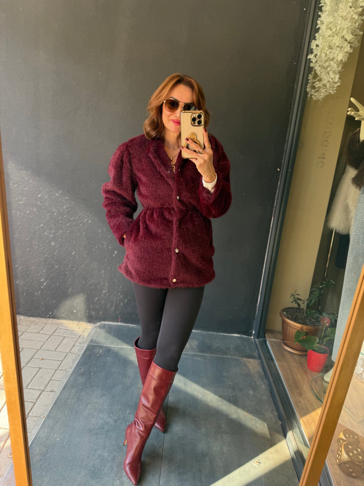 Paris Bordo Premium Kürk