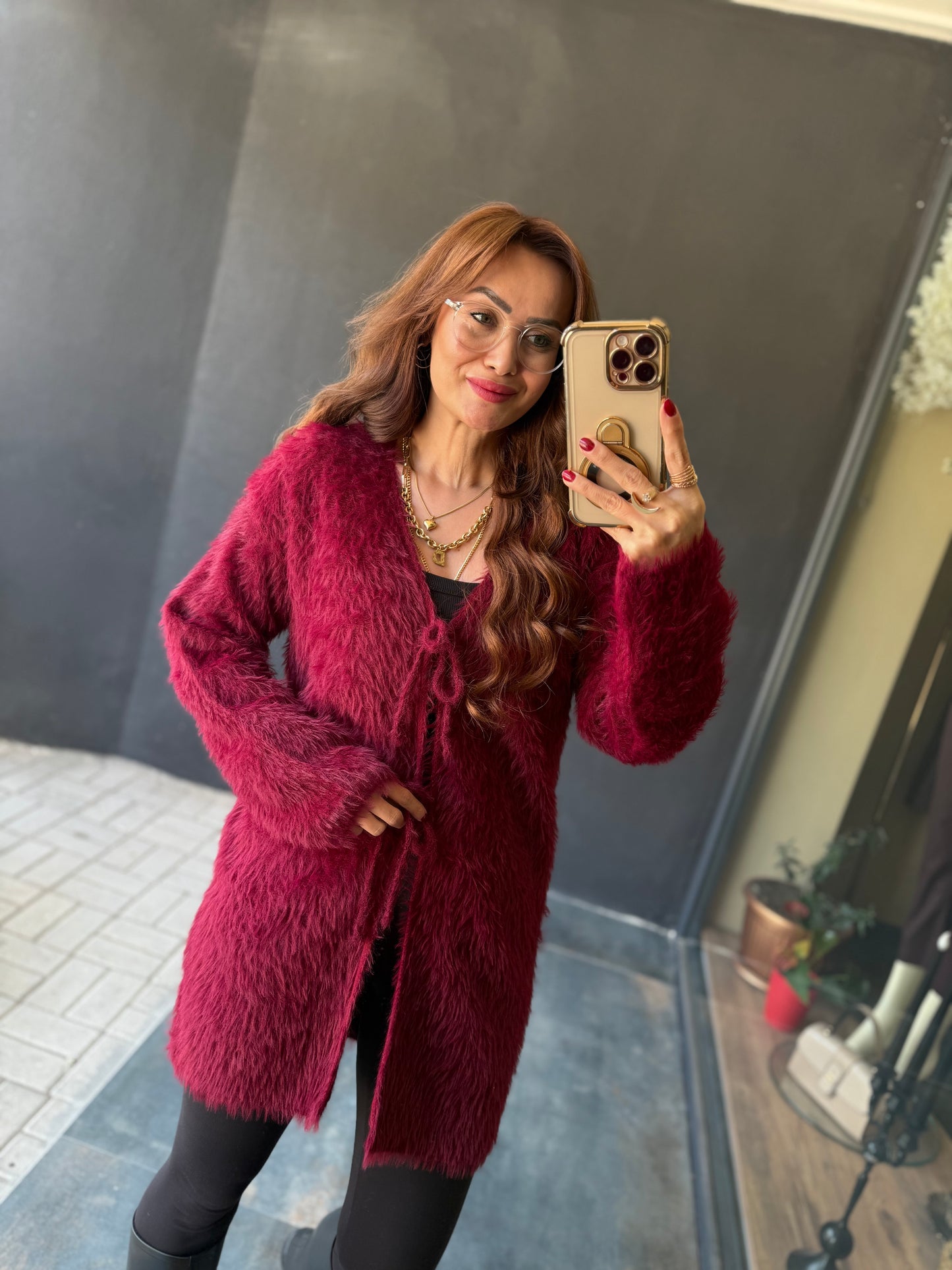 Wouy Bordo Yumoş Hırka