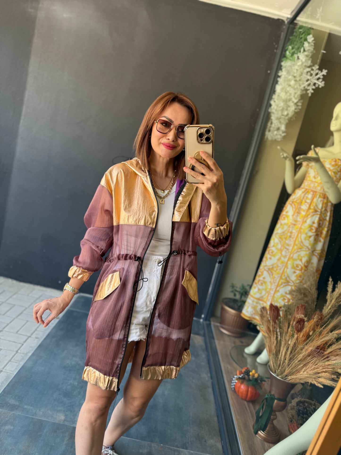 S.c.h Metalik Trenchcoat